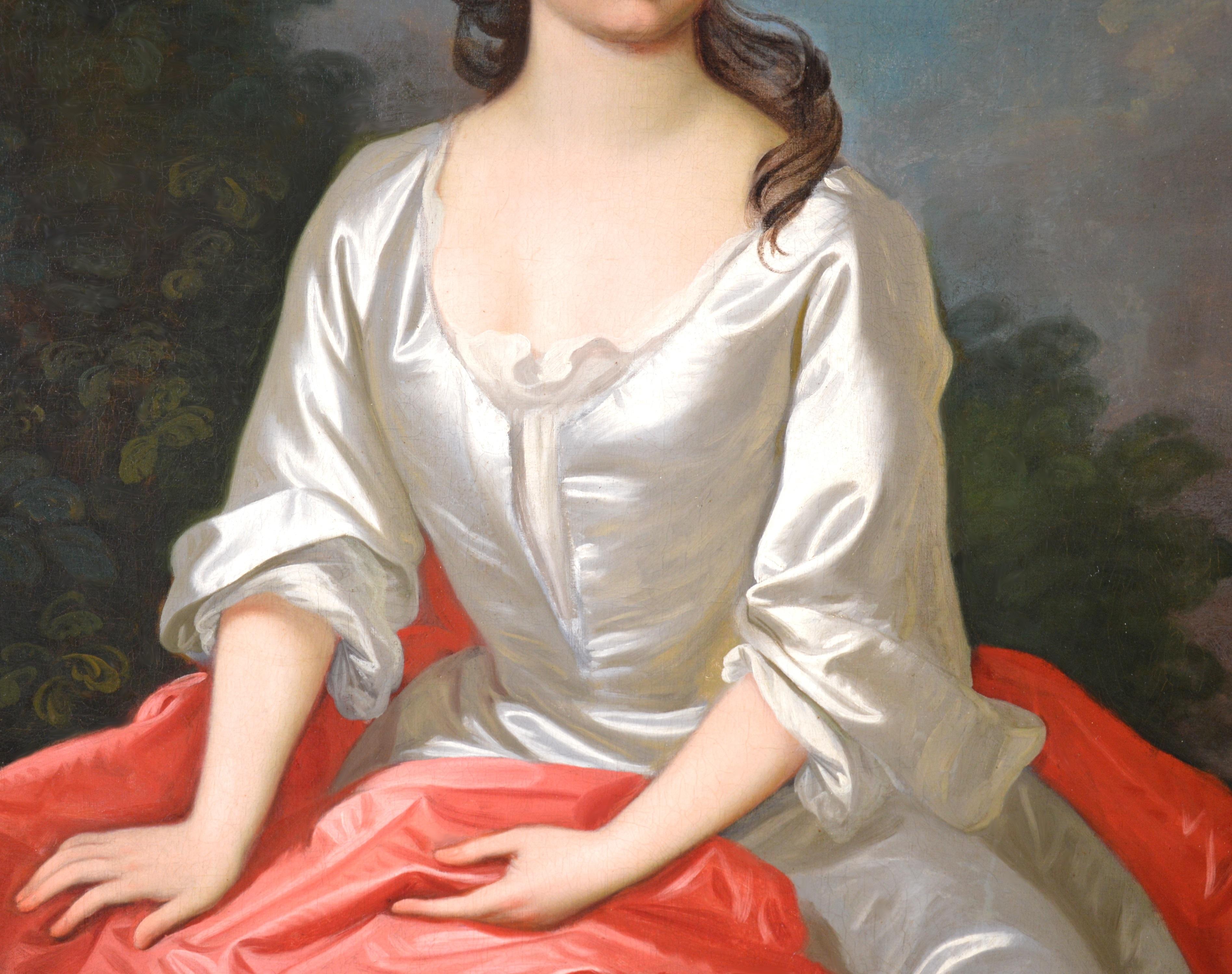 Portrait of Isabella Marshall - Very Large 18th Century Georgian Oil Painting  - Brown Figurative Painting by Sir Godfrey Kneller