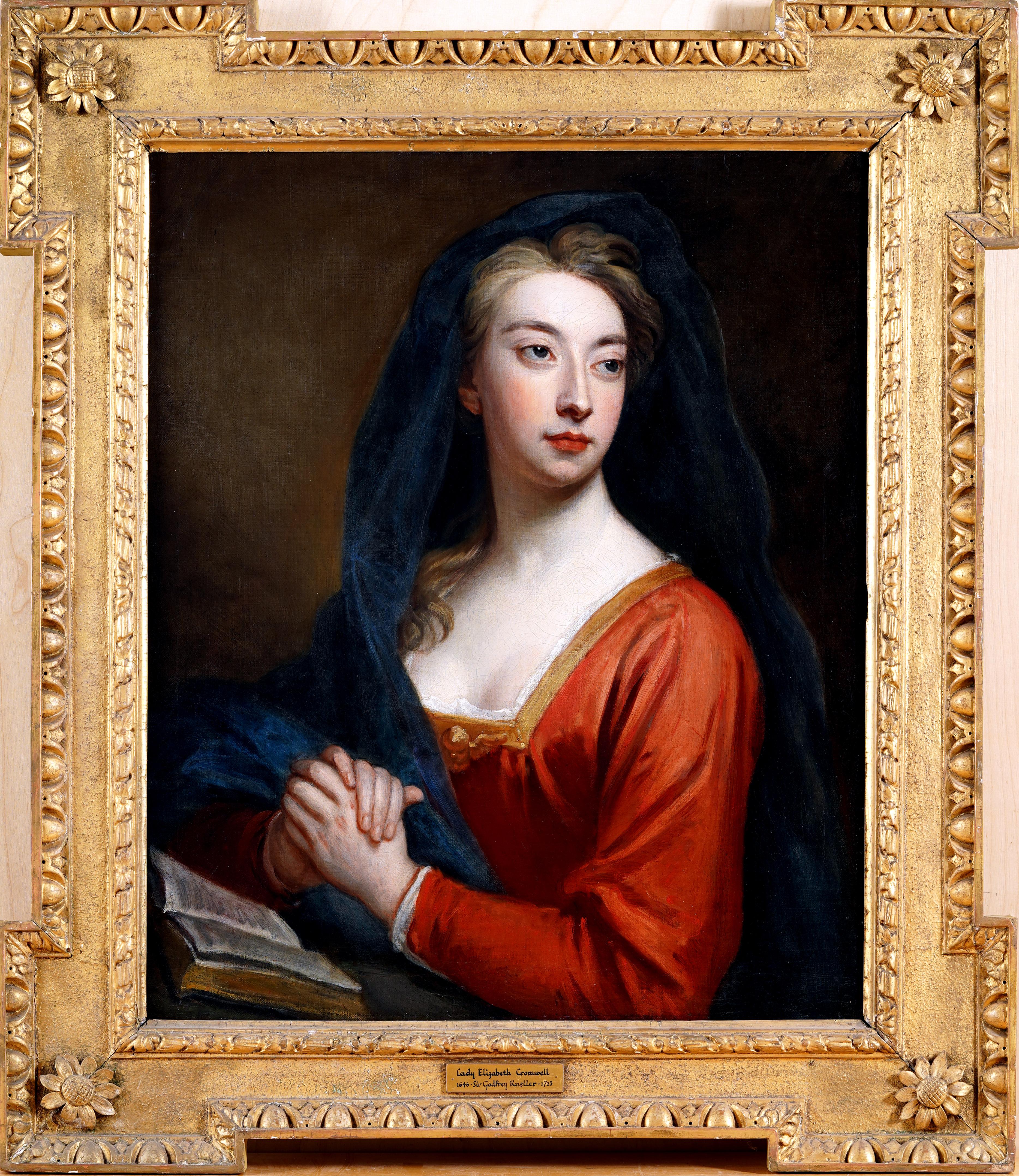 Portrait Painting Sir Godfrey Kneller - Portrait de Lady Elizabeth Cromwell en Madeleine avec un livre de prières