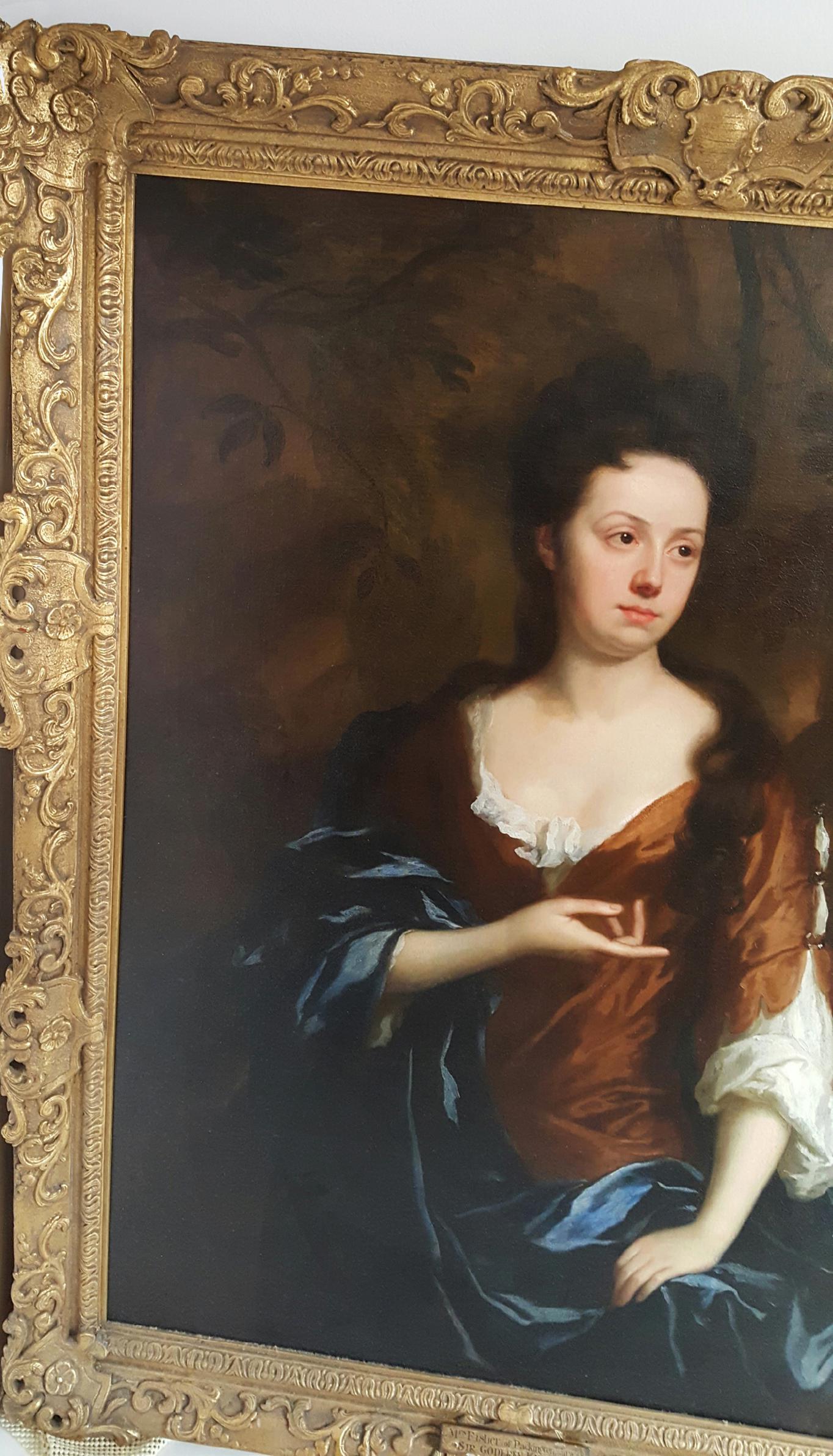 Portrait of Mrs. Fisher of Packerton, Warwick in  Brown dress with Blue Shawl 3