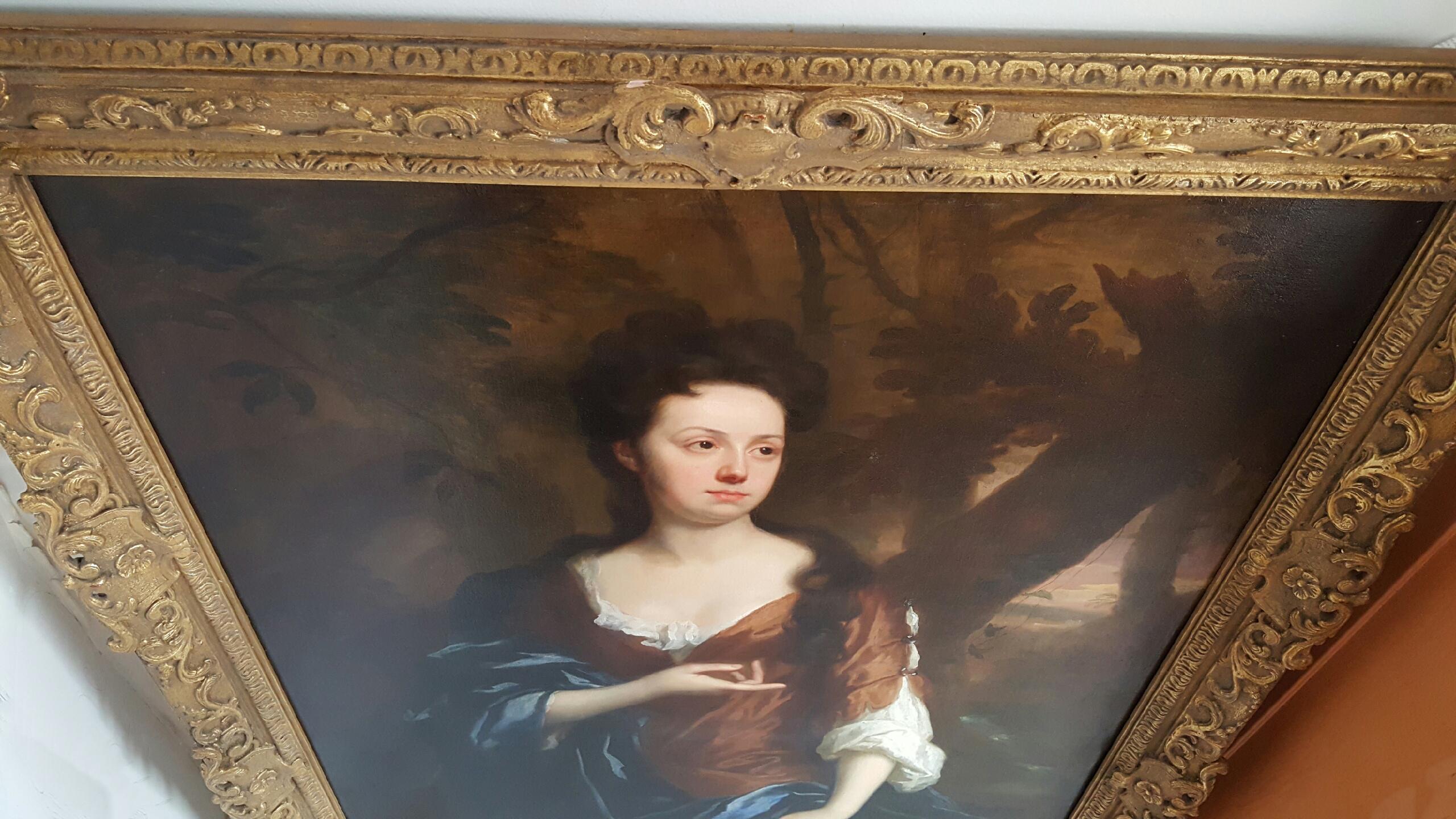 Portrait of Mrs. Fisher of Packerton, Warwick in  Brown dress with Blue Shawl 5