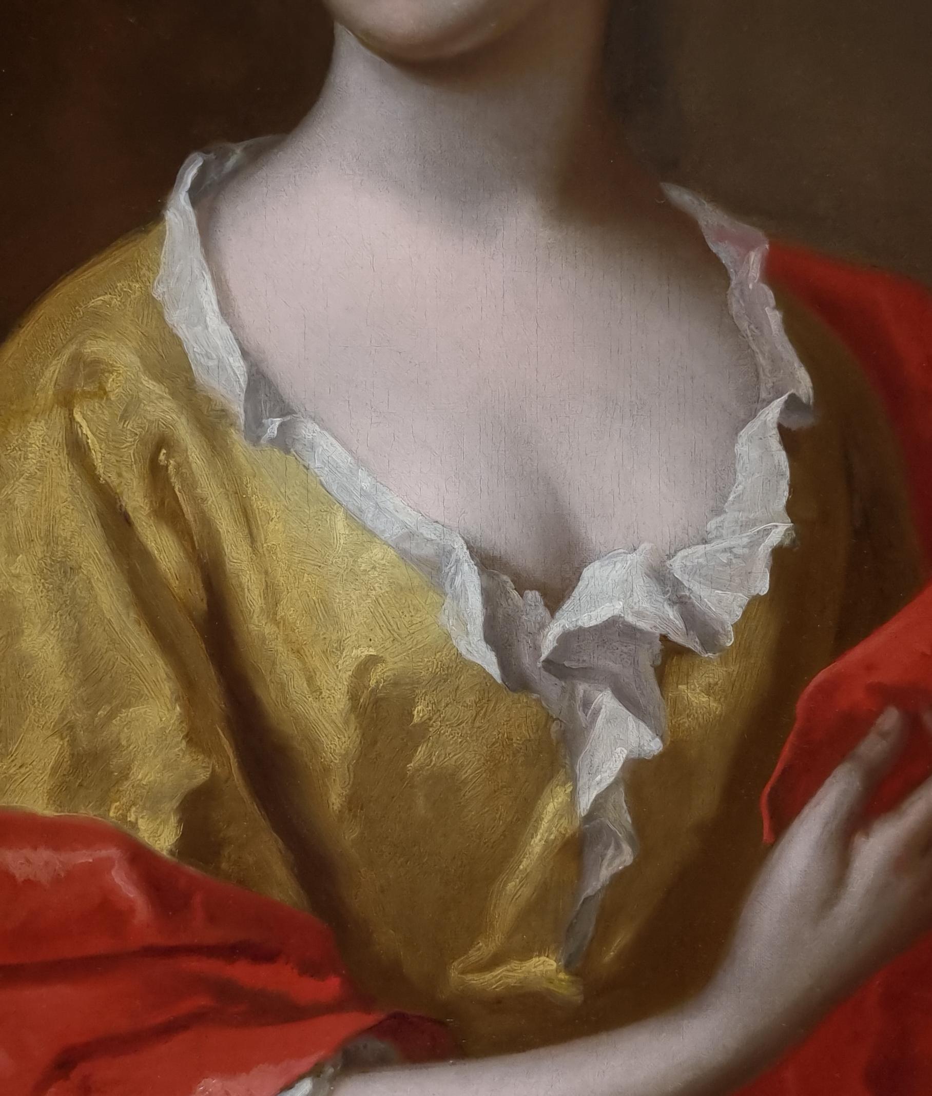 Portrait Painting of Lady Mary Capel, Countess of Essex in a Yellow Dress c.1698 For Sale 2