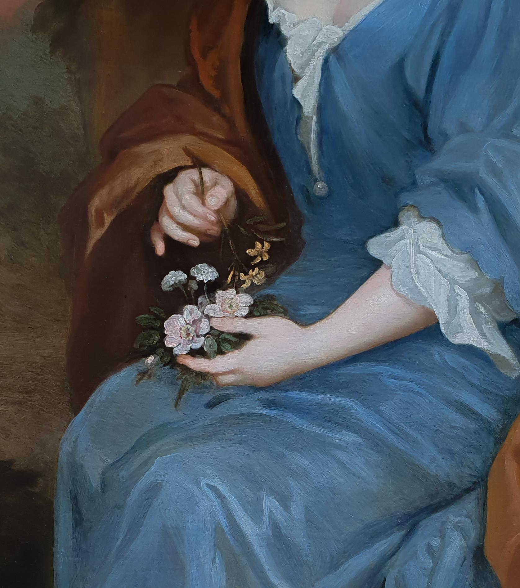Porträt einer Dame, Susannah Papillon, ca. 1695, fein geschnitzter Rahmen, Öl auf Leinwand 5