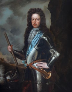 Portrait of King William III circa 1700, Antique Oil on Canvas Painting