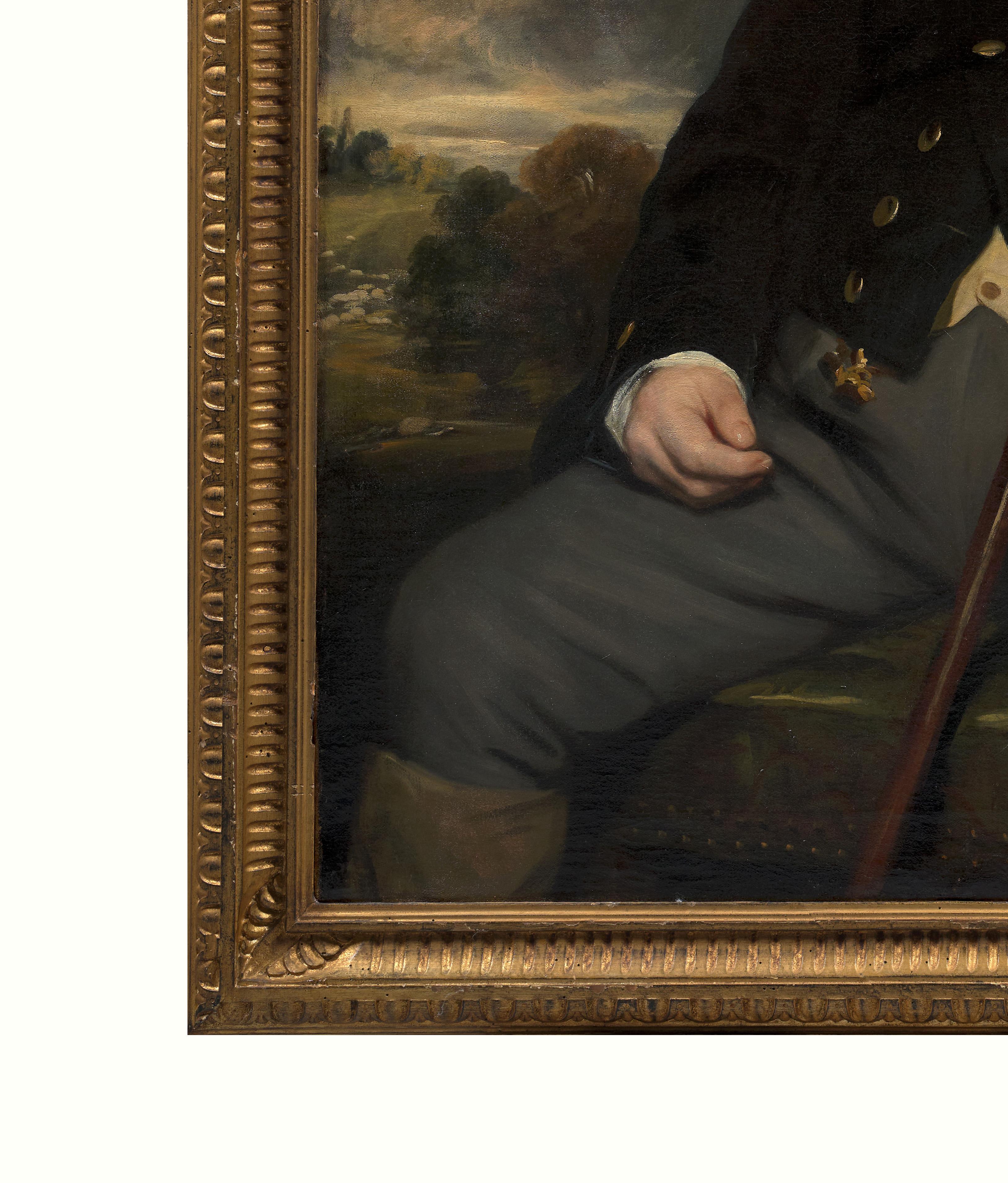 XIX secolo di Sir Henry Raeburn Ritratto di un proprietario terriero Olio su tela in vendita 4