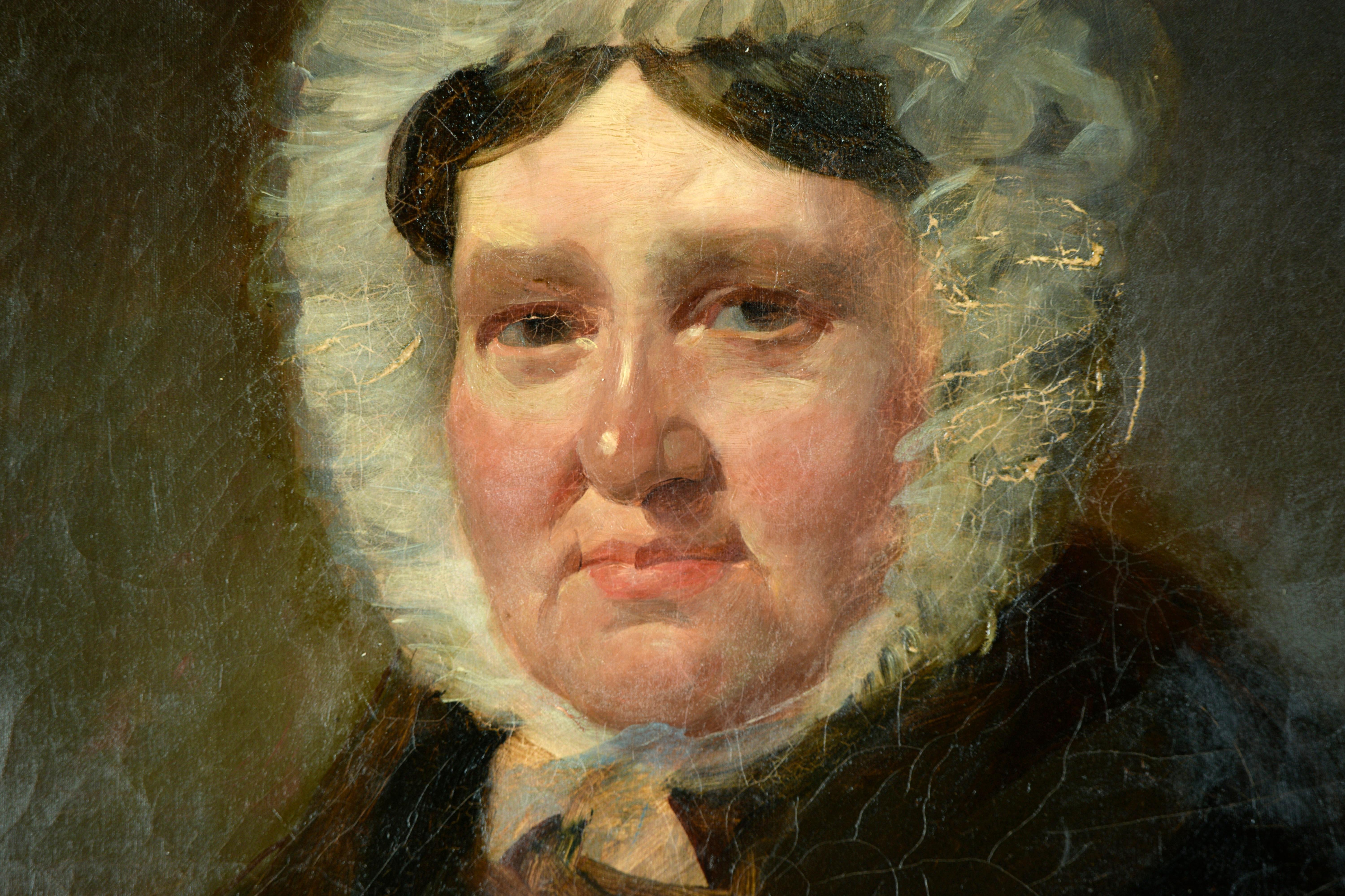 Early 19th Century Portrait of Elizabeth Clough of Keighley, Yorkshire  Unsigned - Brown Figurative Painting by Sir Henry Raeburn