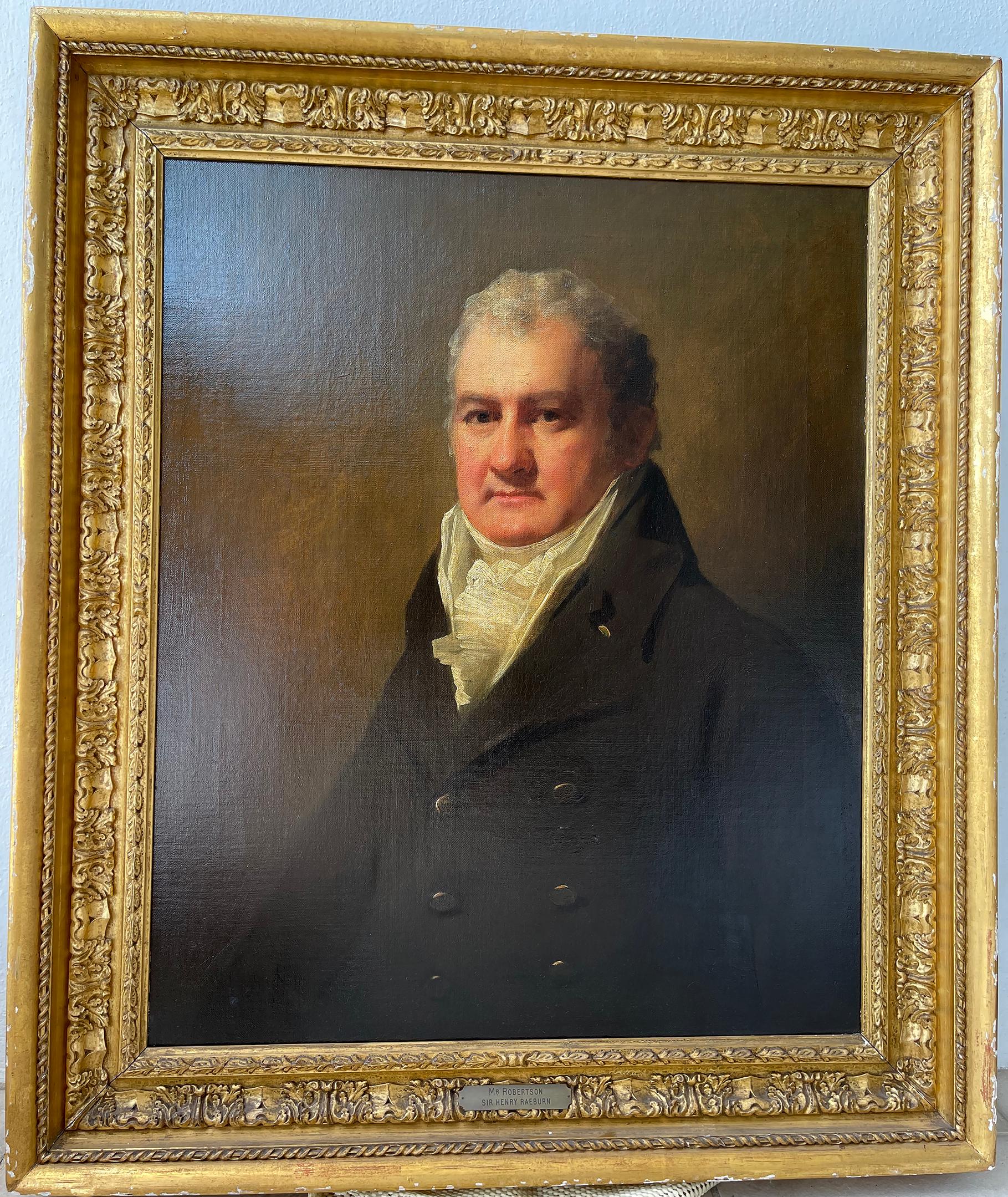 Half Length Portrait of Mr. Robertson of Edinburgh - Painting by Sir Henry Raeburn