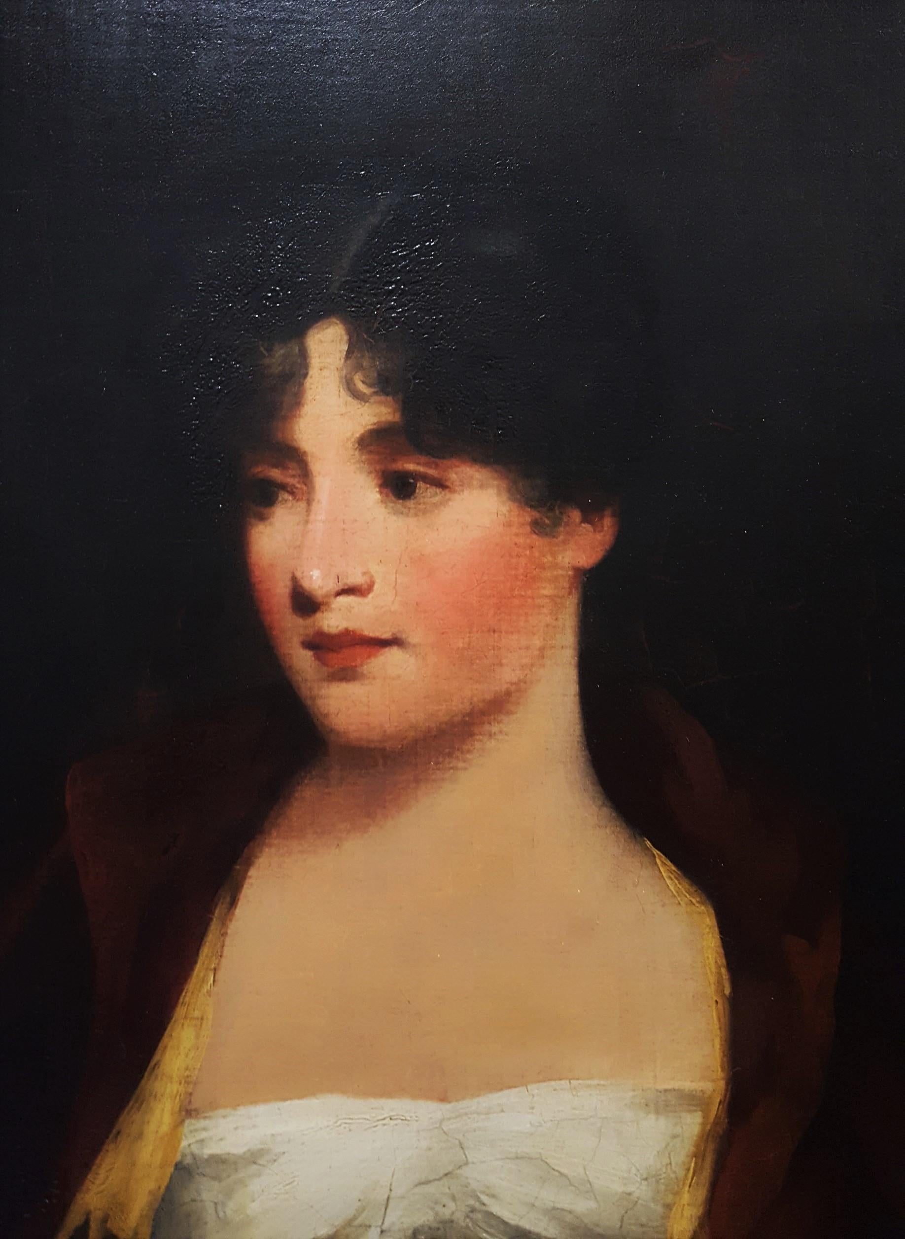 Porträt von Margaritta MacDonald in roter Jacke und weißem Kleid (Halslänge) im Angebot 3