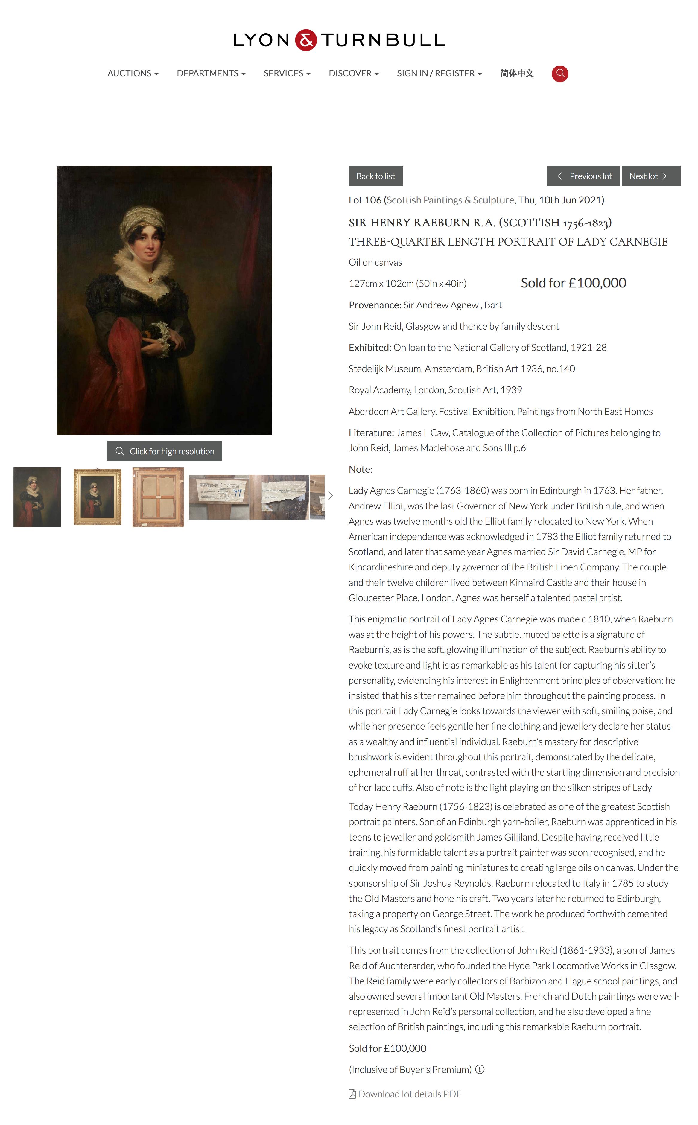 Portrait of Mrs. Johnstone - Realist Painting by Sir Henry Raeburn