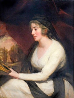 Portrait of Mrs. Johnstone Gazing into Handheld Mirror