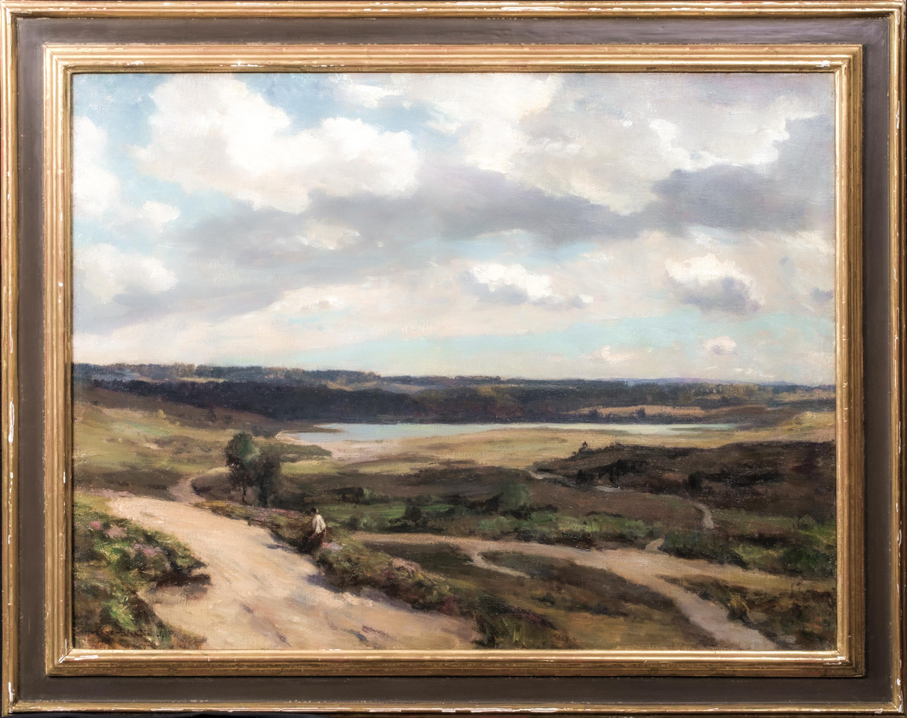 Figure In A Landscape, dated 1915 - Painting by Sir Herbert Edwin Pelham Hughes Stanton 