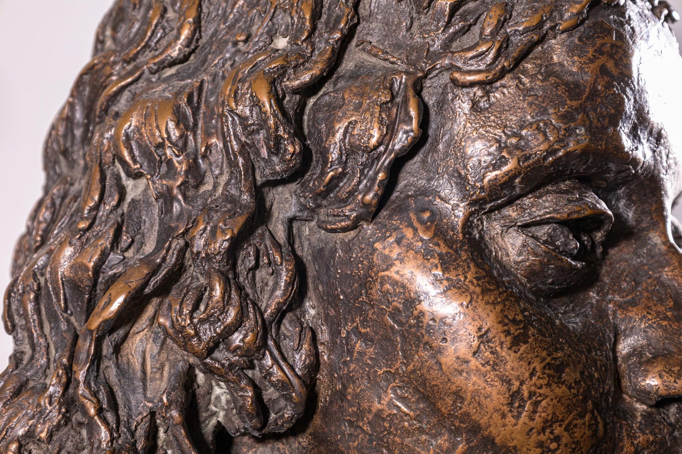 Sir Jacob Epstein Modern British Art Bronze w Brown Patina Life Size Bust For Sale 2