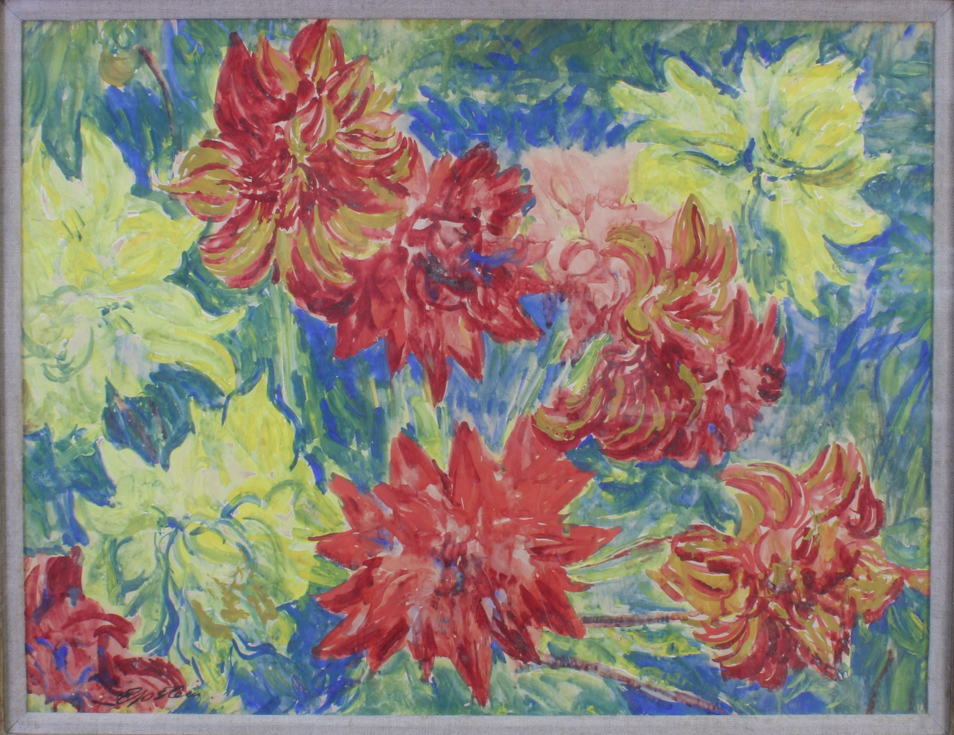 Chrysanthèmes - Painting de Sir Jacob Epstein