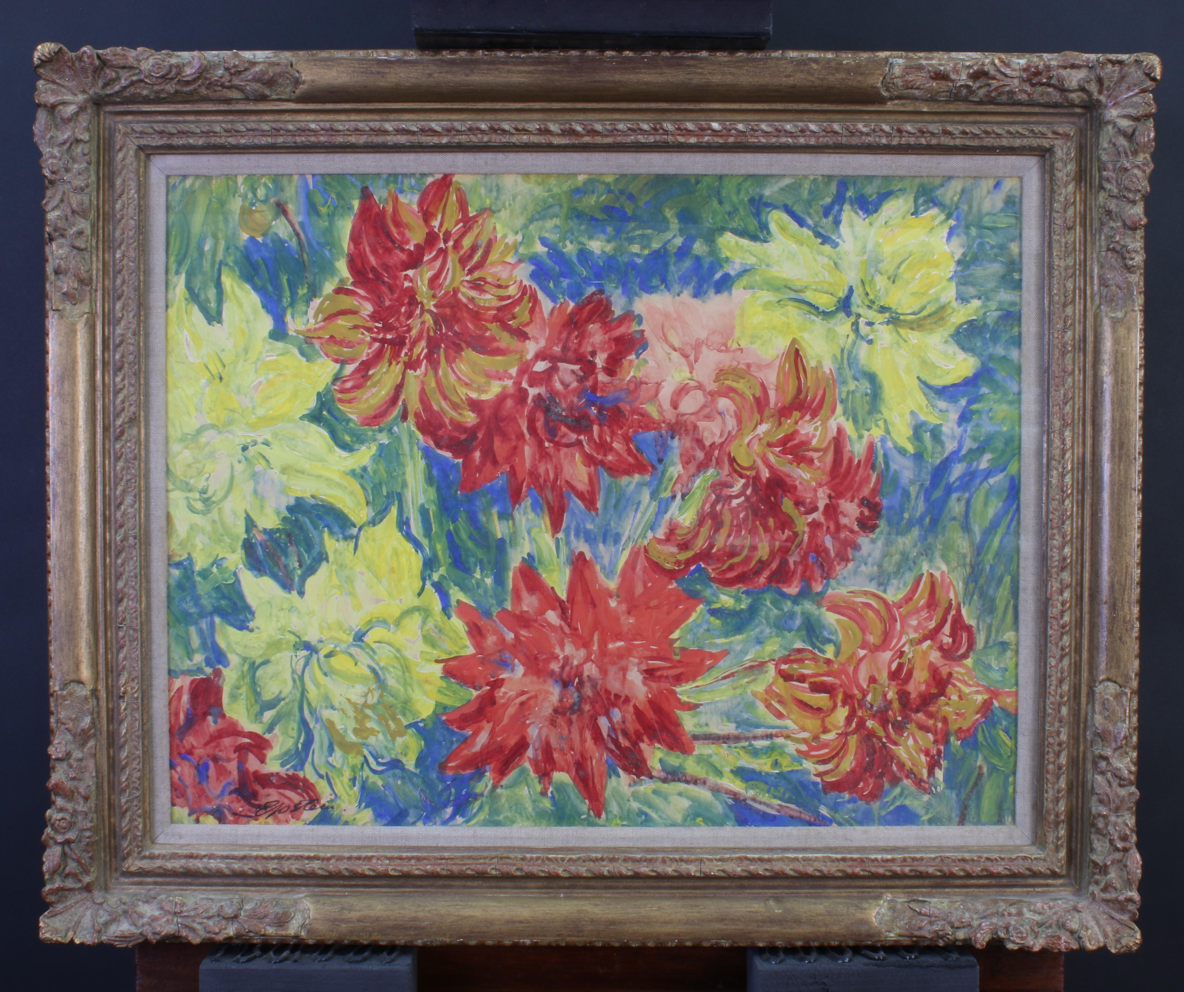 Sir Jacob Epstein Still-Life Painting - Chrysanthemums