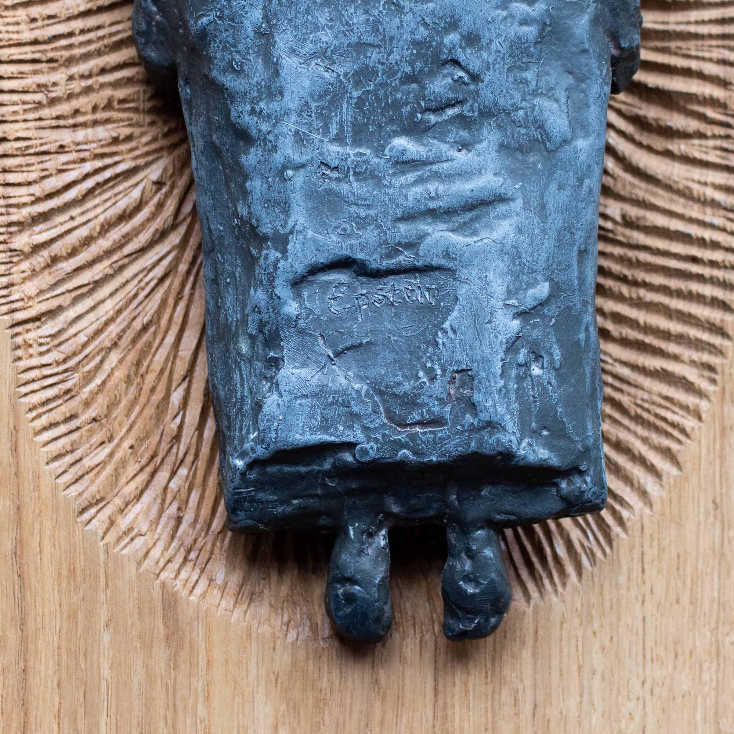 Jacob Epstein, 1950, Madonna con Bambino, scultura in piombo, firmata, inglese in vendita 3