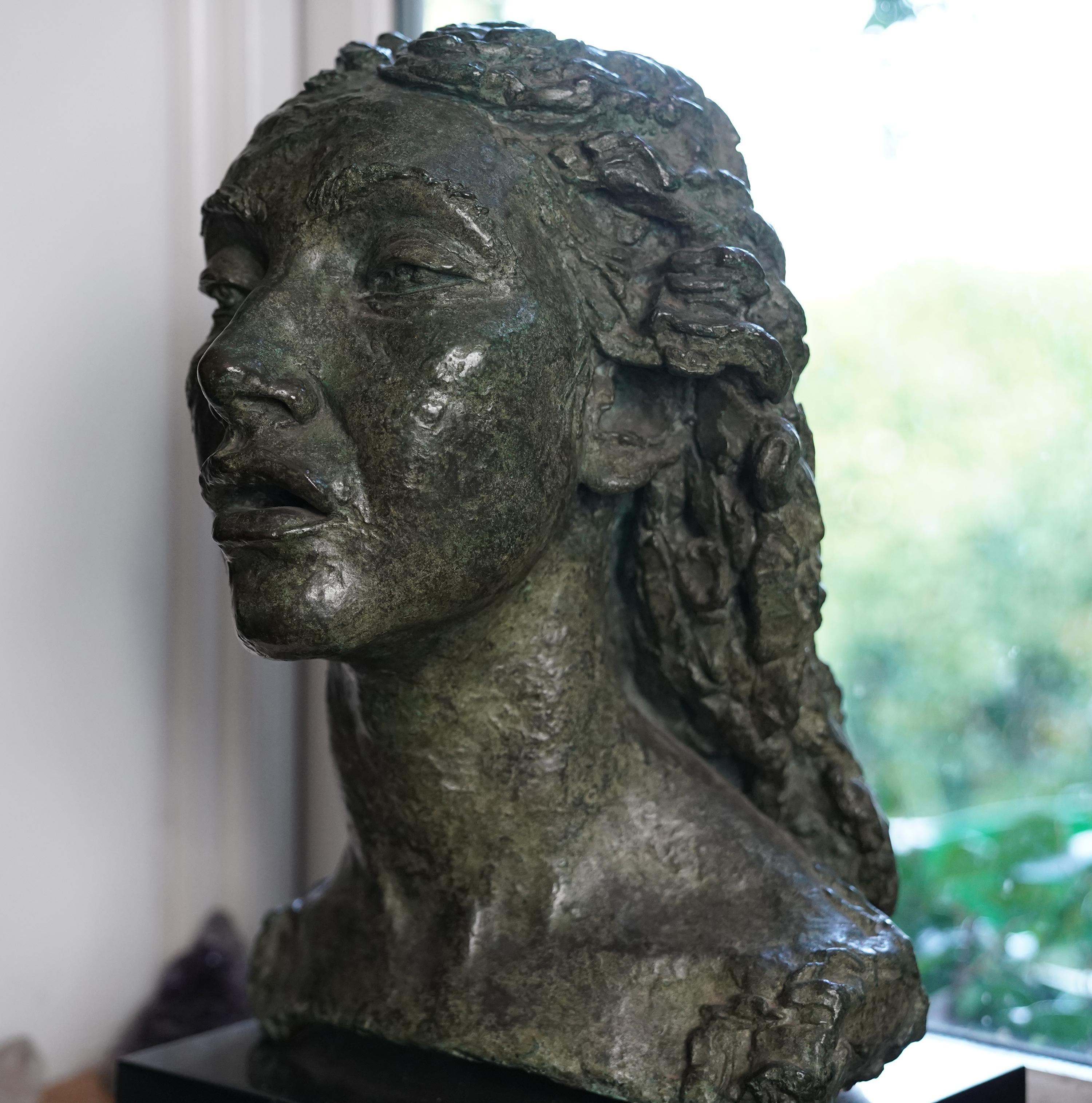 This stunning British bronze sculpture is by world famous sculptor Sir Jacob Epstein. It was conceived in 1922 and is the second portrait of Kathleen Garman (1901-1979), Epstein's lover then later second wife (in 1955 after his first wife Margaret's