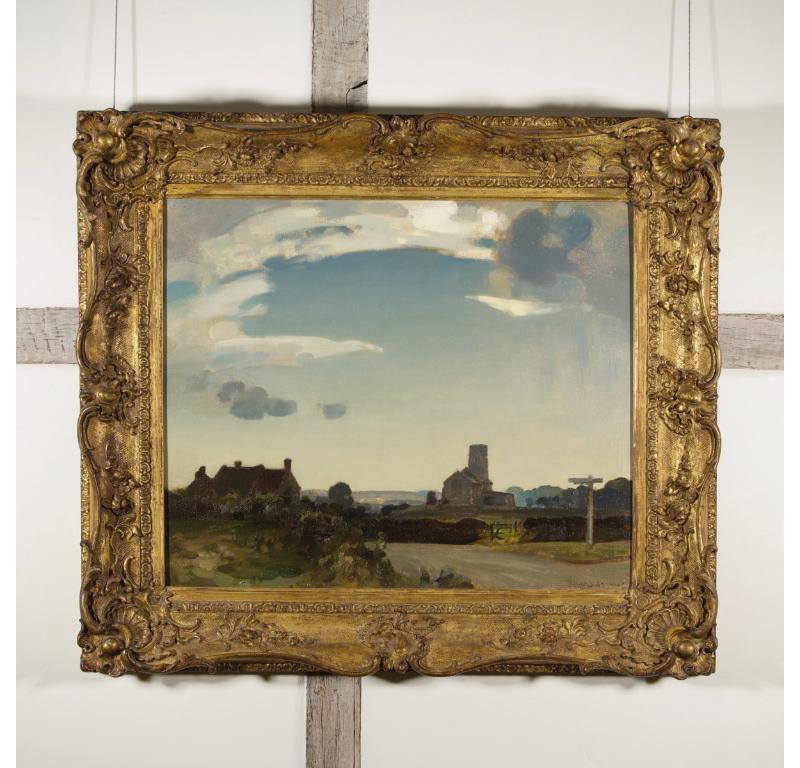 The Cross Roads, Haddiscoe (St Mary's), dipinto olio su tela, 1925 circa

Informazioni aggiuntive:
Medium: Olio su tela
50,8 x 61 cm
20 x 24 pollici

Qui è raffigurata la chiesa di St Mary nella città natale di Arnesby Brown, Haddiscoe, Norfolk,
