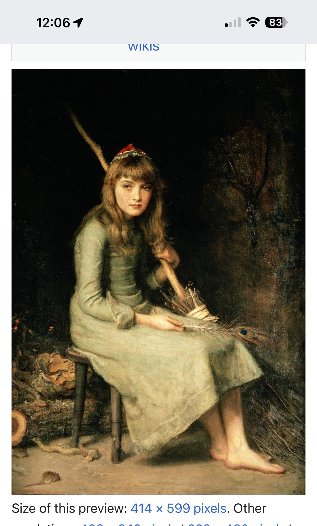 Cinderella portrait after 1881 painting in collection of Andrew Lloyd Webber For Sale 11