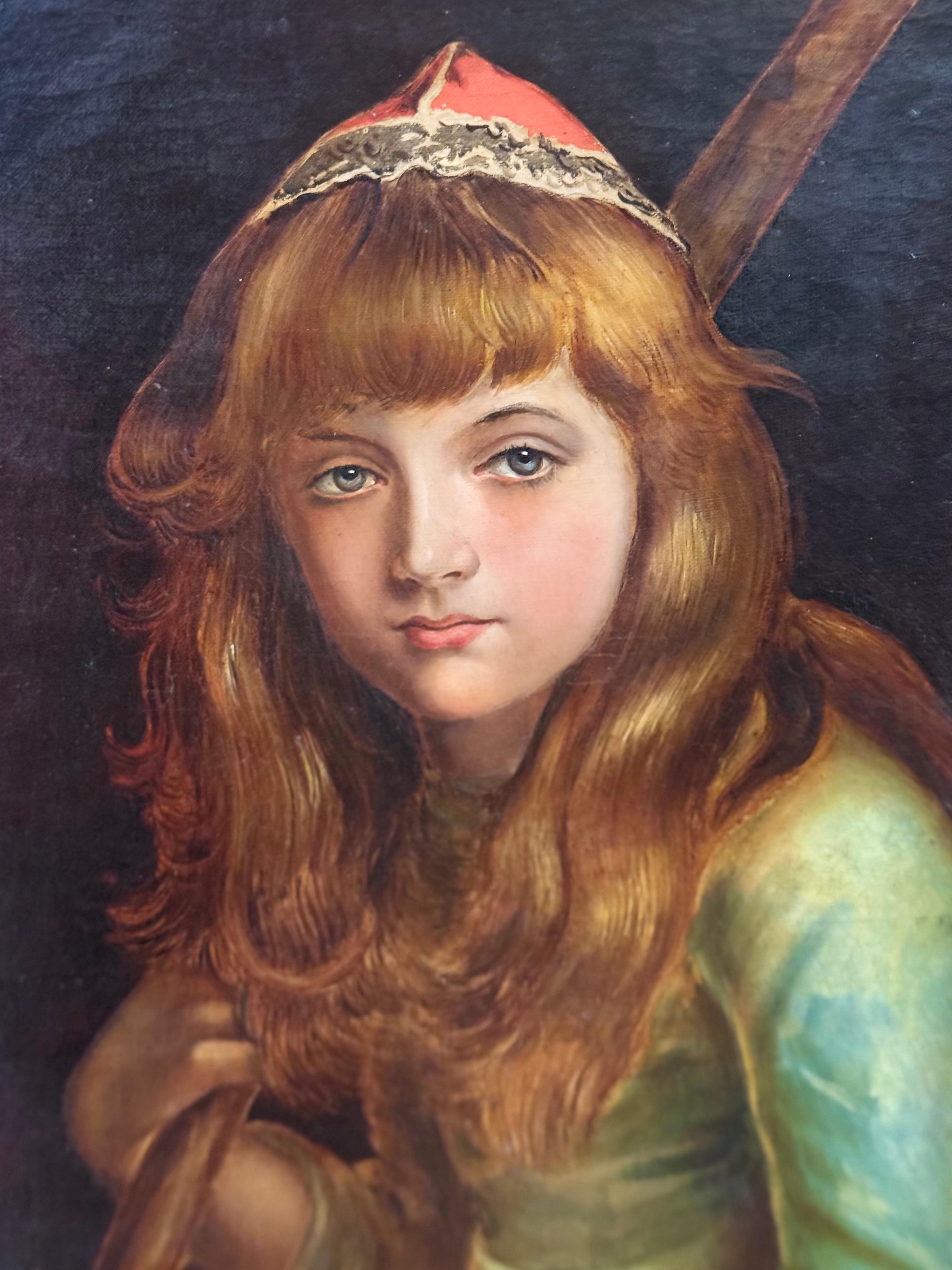 Cinderella portrait after 1881 painting in collection of Andrew Lloyd Webber - Black Figurative Painting by Sir John Everett Millais