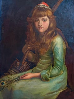 Antique Cinderella portrait after 1881 painting in collection of Andrew Lloyd Webber
