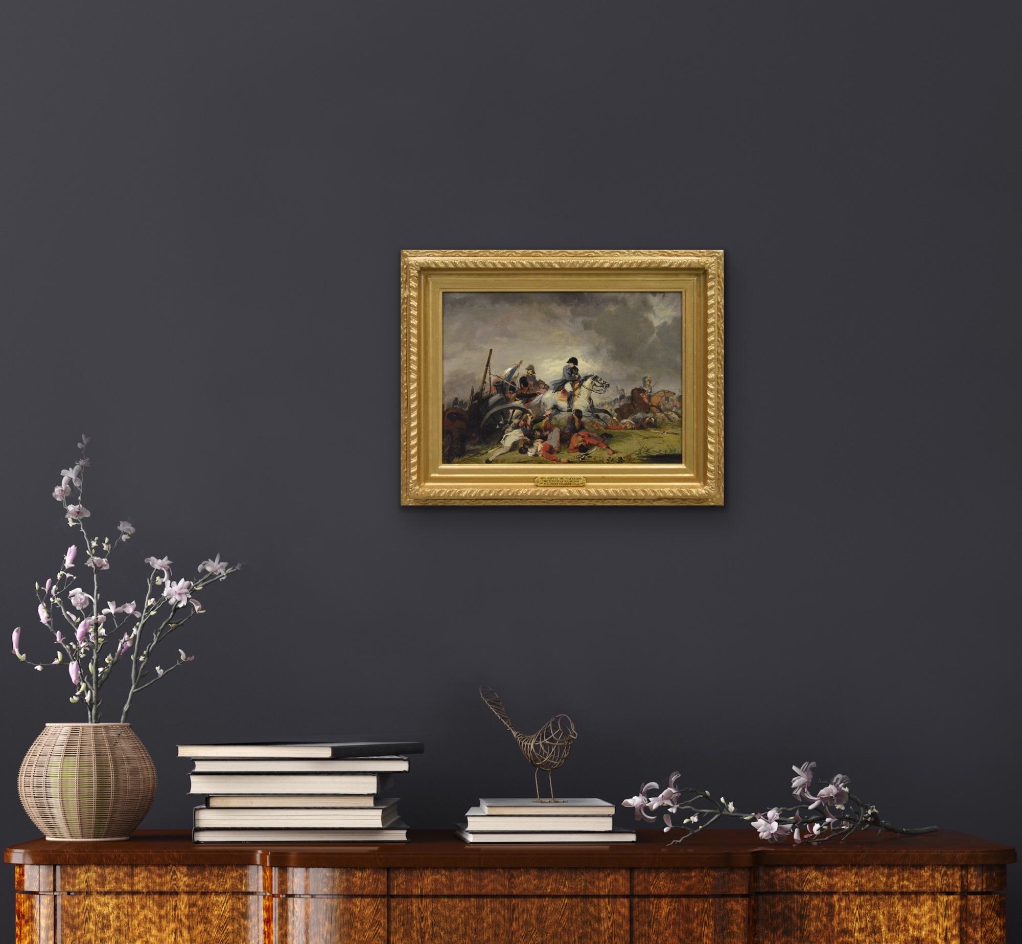 19th Century military oil painting of Napoleon’s retreat from Waterloolo 5