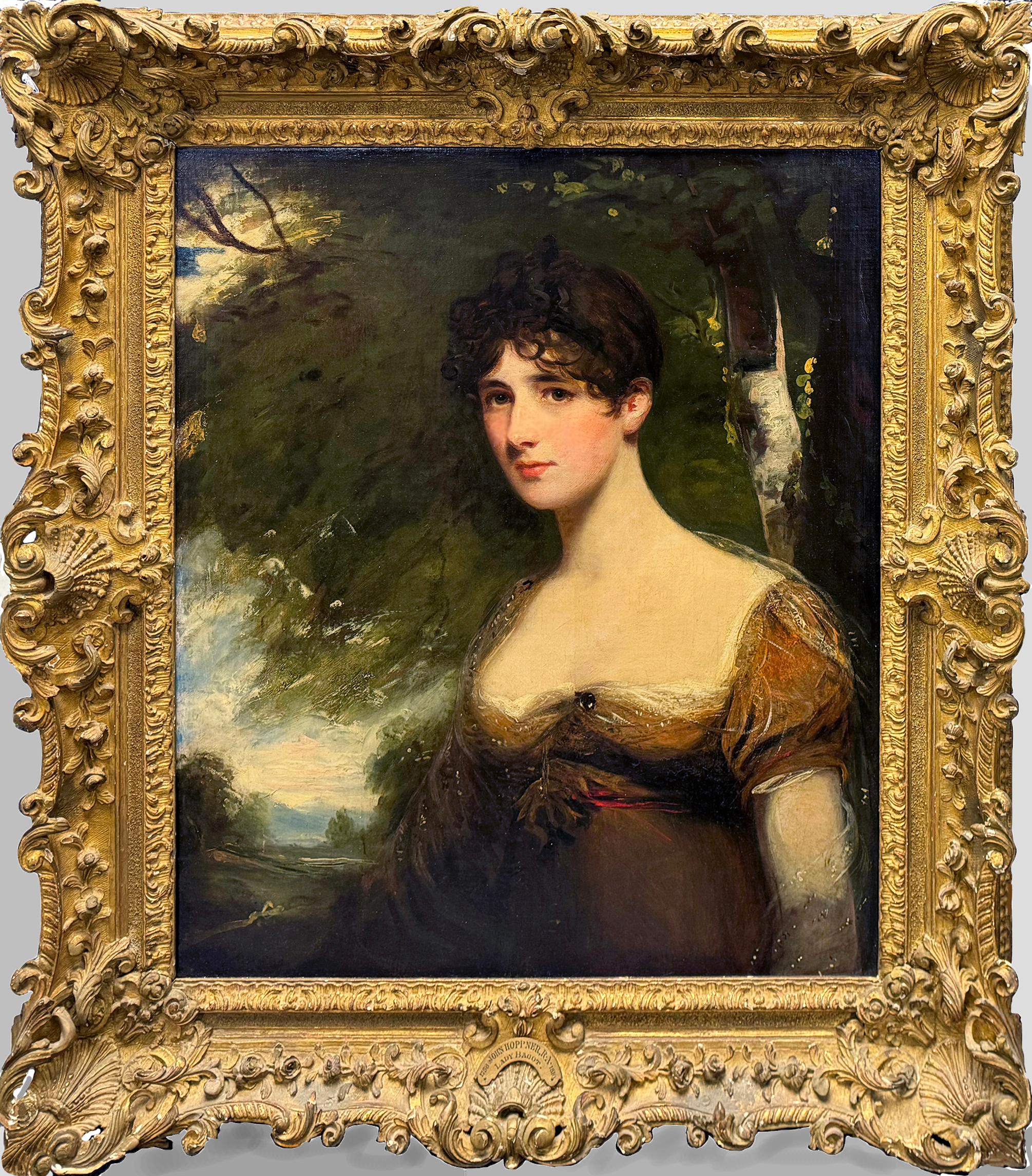 Sir John Hoppner Portrait Painting - Duke of Wellington's Niece, Portrait of Lady Bagot, Oil on Canvas, 30 x 25 inche