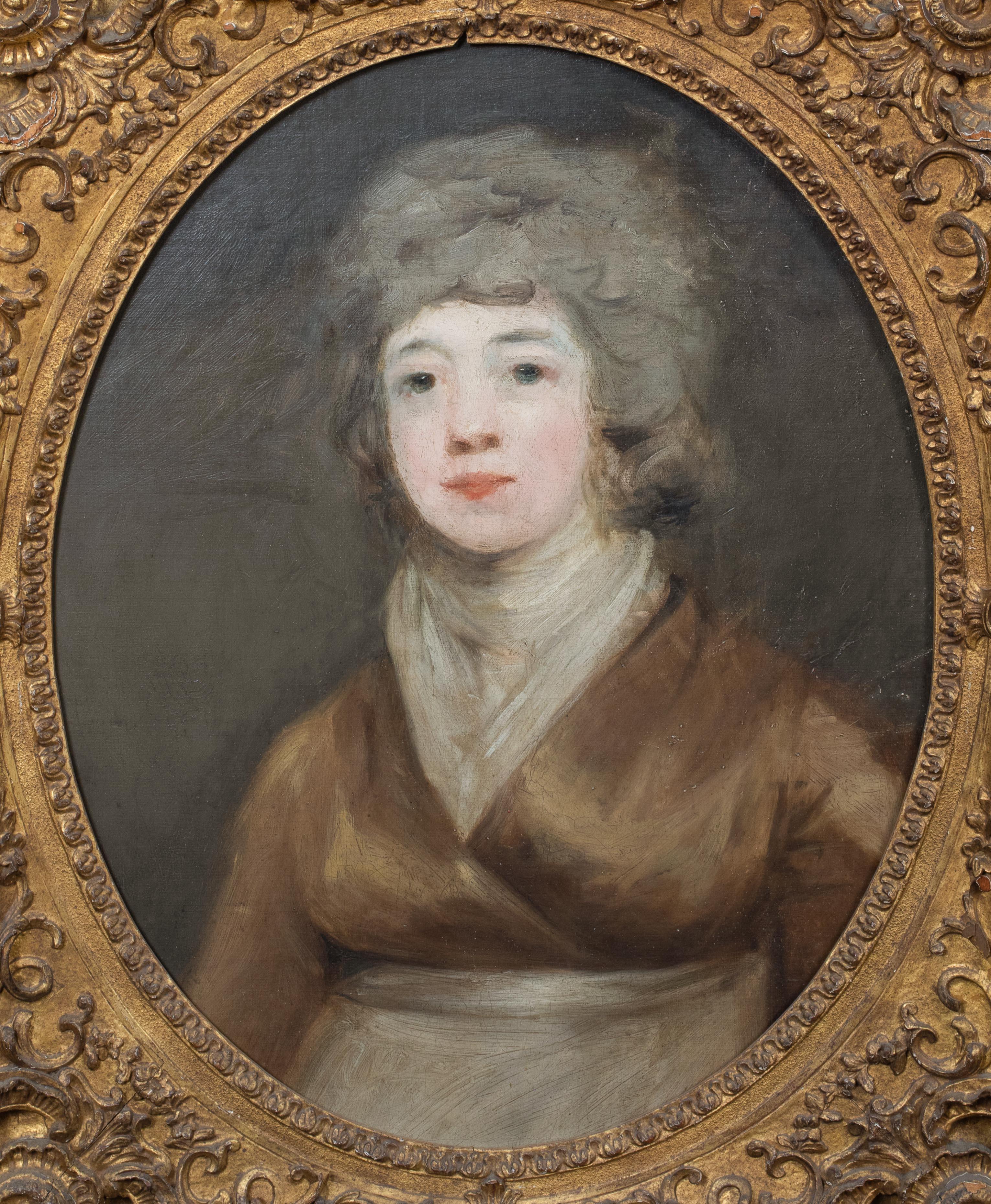 Ritratto ritenuto Sophia, Lady Burrell (1753-1802), 18° secolo - Portrait Painting Marrone di Sir John Hoppner