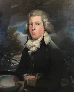 Portrait of an English gentleman with gloves and hat
