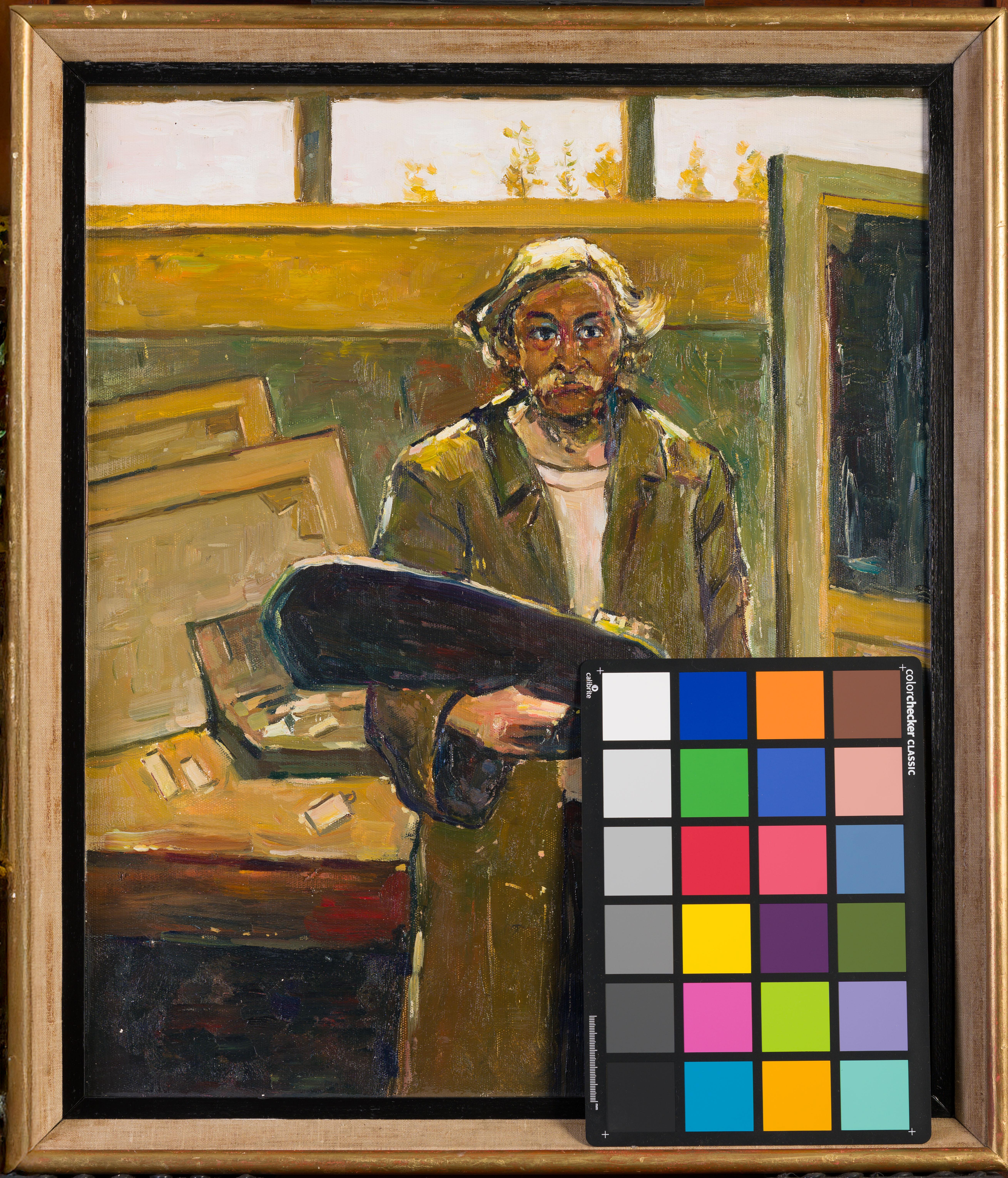 Autoritratto - Portrait Painting Marrone di Sir John Kiffin Williams