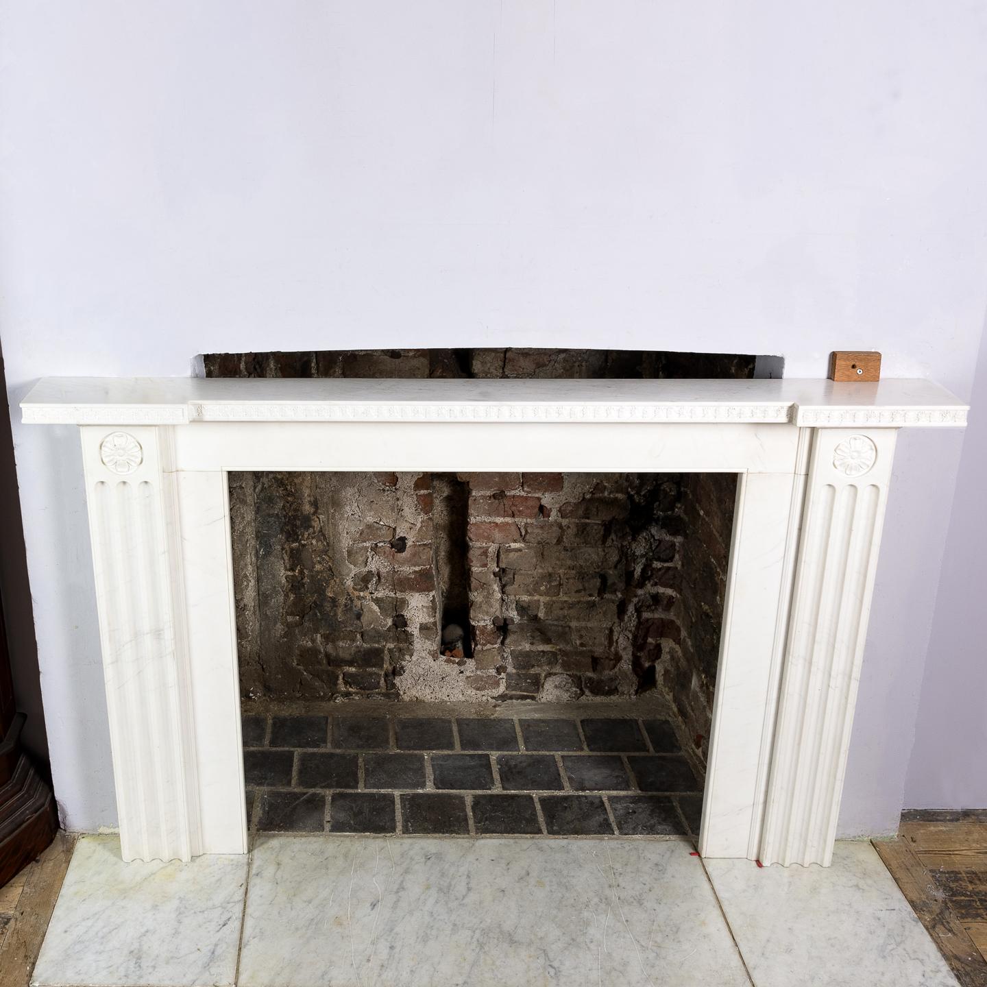 Sir John Soane Designed White Marble Fireplace For Sale 7