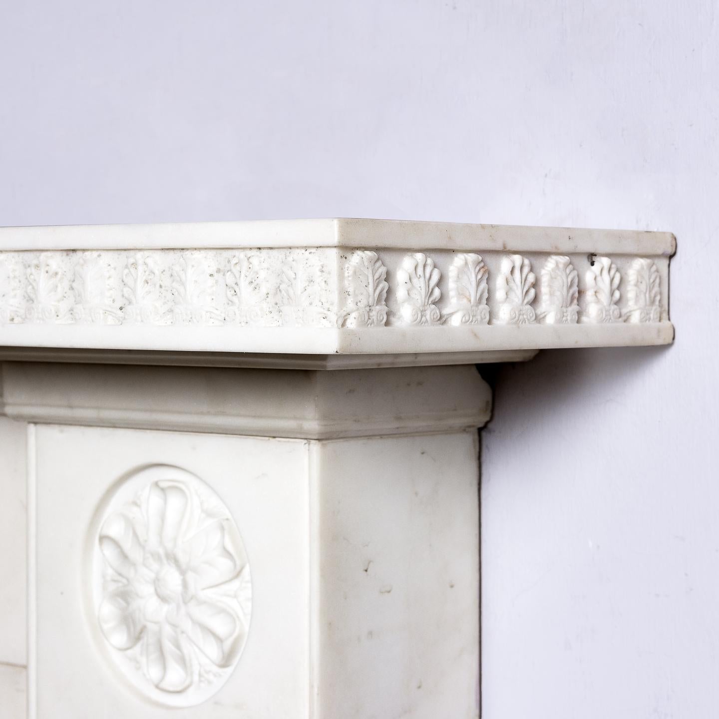 Sir John Soane Designed White Marble Fireplace In Good Condition For Sale In London, GB