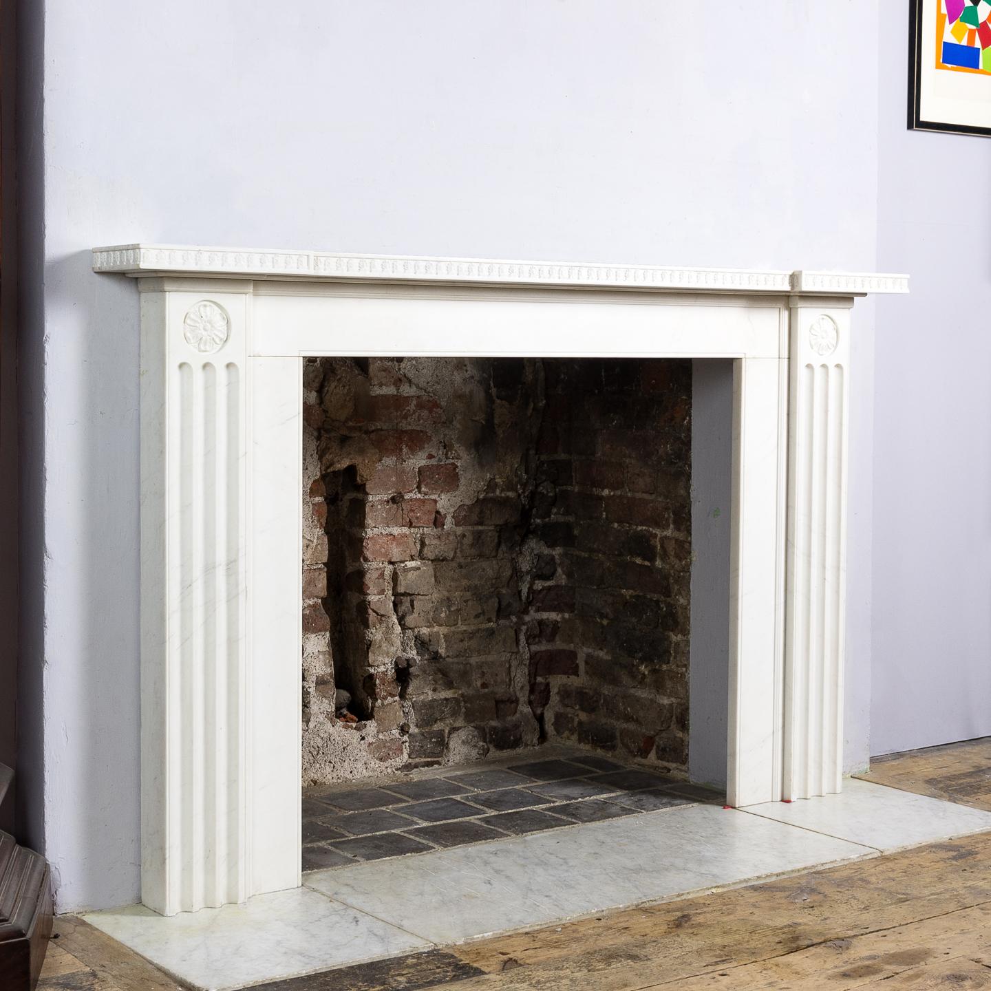 Sir John Soane Designed White Marble Fireplace For Sale 3