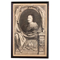Sir Kenelm Digby Portrait Engraving 18th Century 