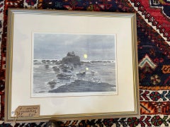 Modern Signed Limited Edition Lithograph of St Cwyfan's Church, Anglesey Wales