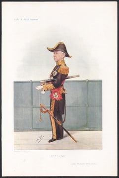 '40 HP in a dinghy', Vanity Fair naval portrait chromolithograph, 1906
