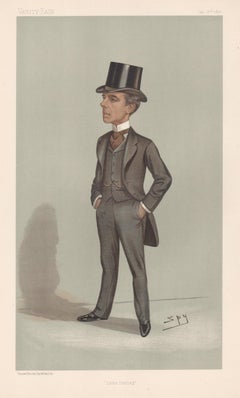 Antique Charles John Darling, lawyer, Vanity Fair caricature portrait, 1897