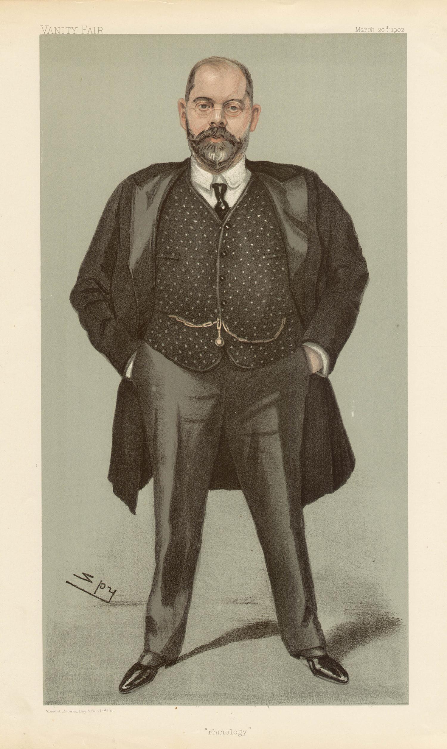 Sir Leslie Ward Portrait Print - Dr Robert Spicer, Vanity Fair medical portrait chromolithograph, 1902