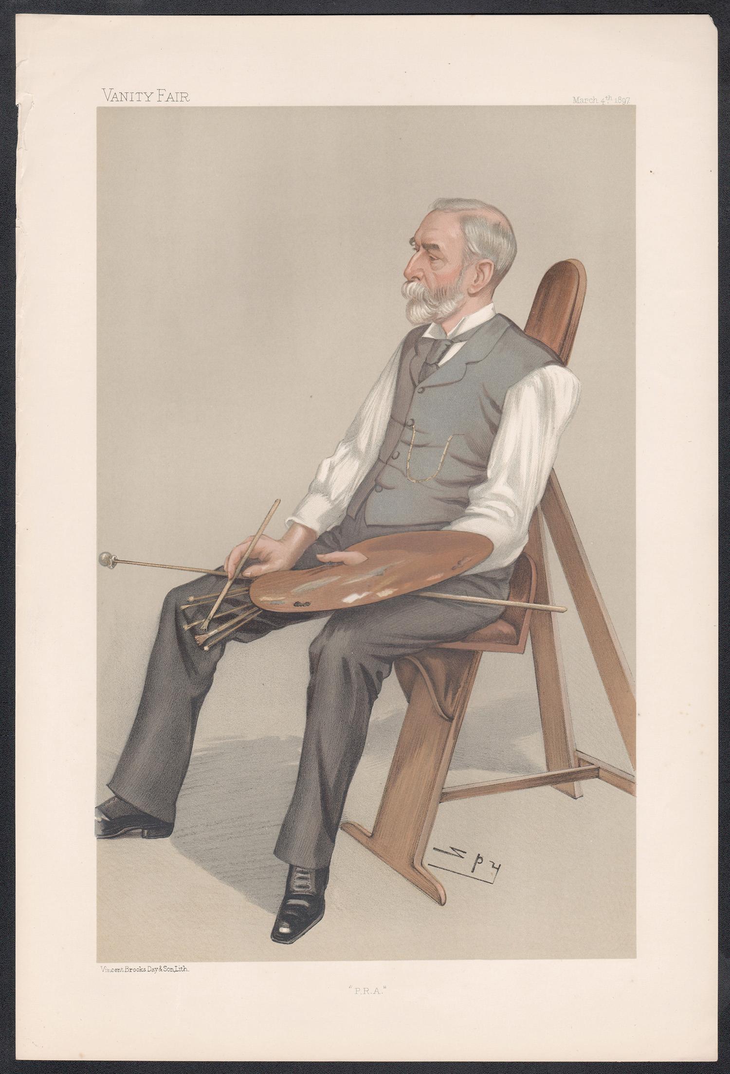 Edward Poynter, pintor, retrato de artista de Vanity Fair, cromolitografía, 1897 - Print de Sir Leslie Ward