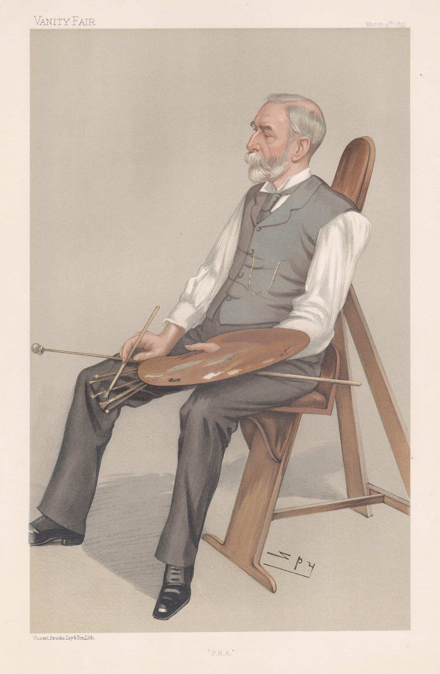 Portrait Print de Sir Leslie Ward - Edward Poynter, pintor, retrato de artista de Vanity Fair, cromolitografía, 1897