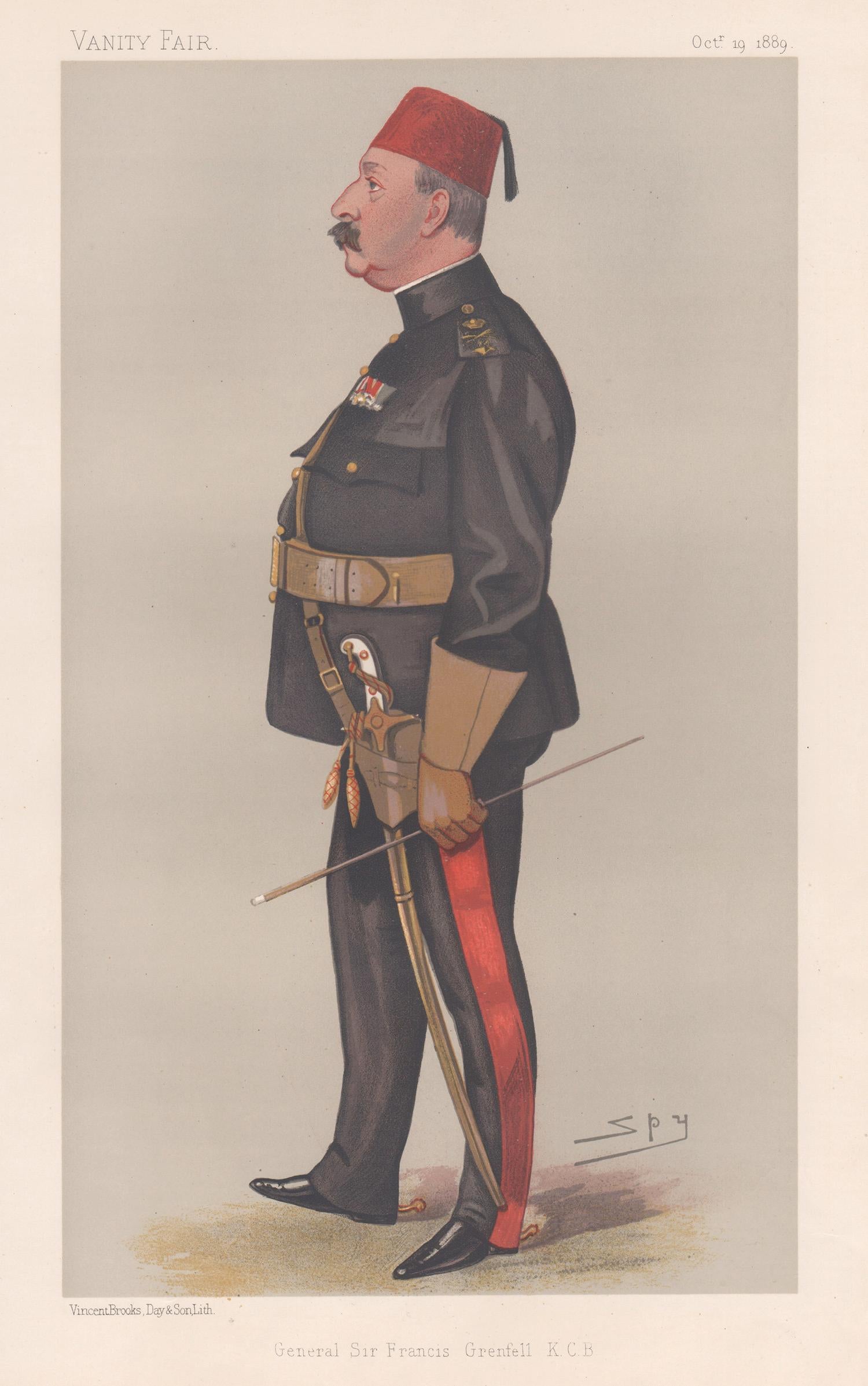 Generale Sir Francis Grenfell KCB, ritratto militare in caricatura di Vanity Fair, 1889