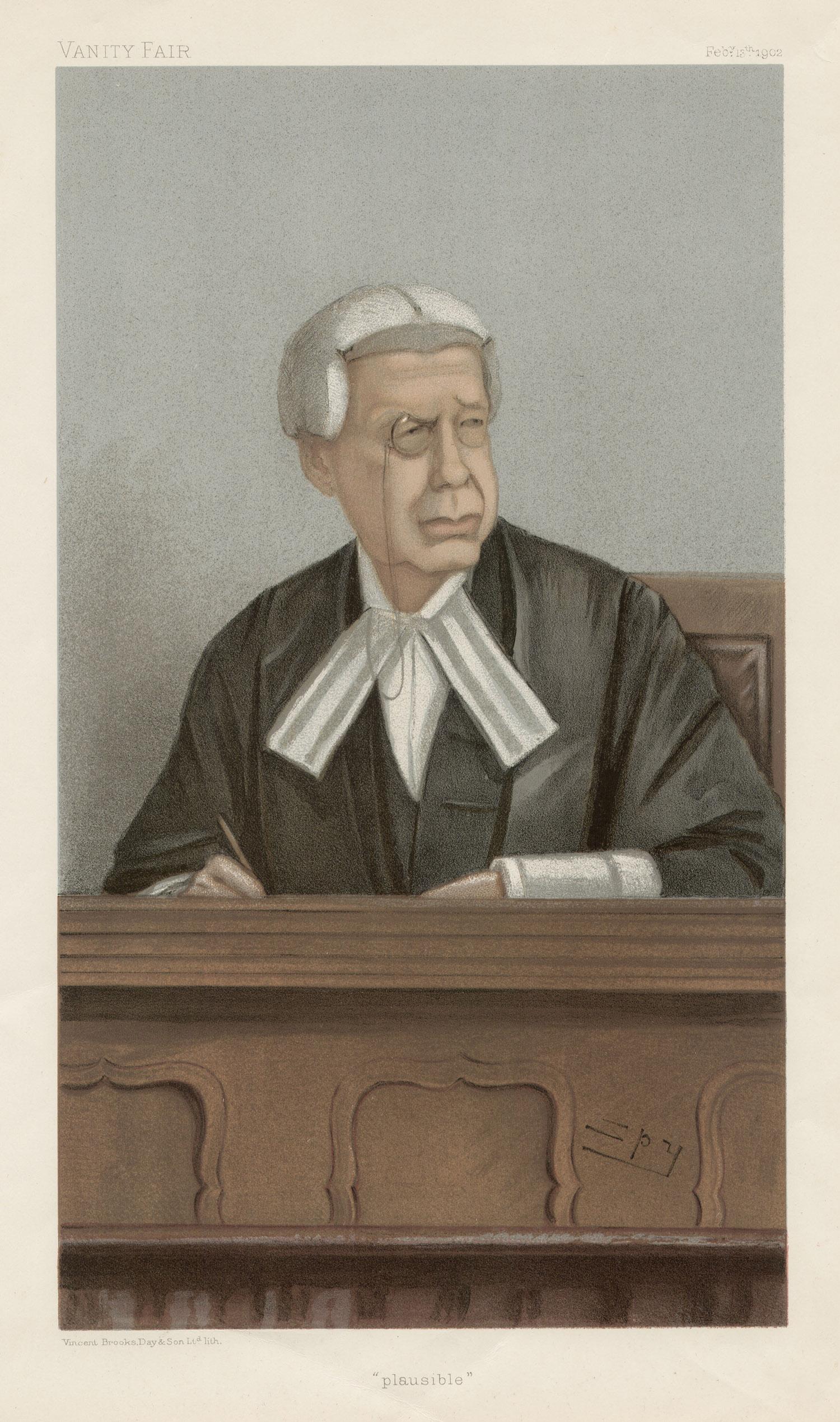 Hon. Mr Justice Swinfen Eady, Vanity Fair legal chromolithograph, 1902