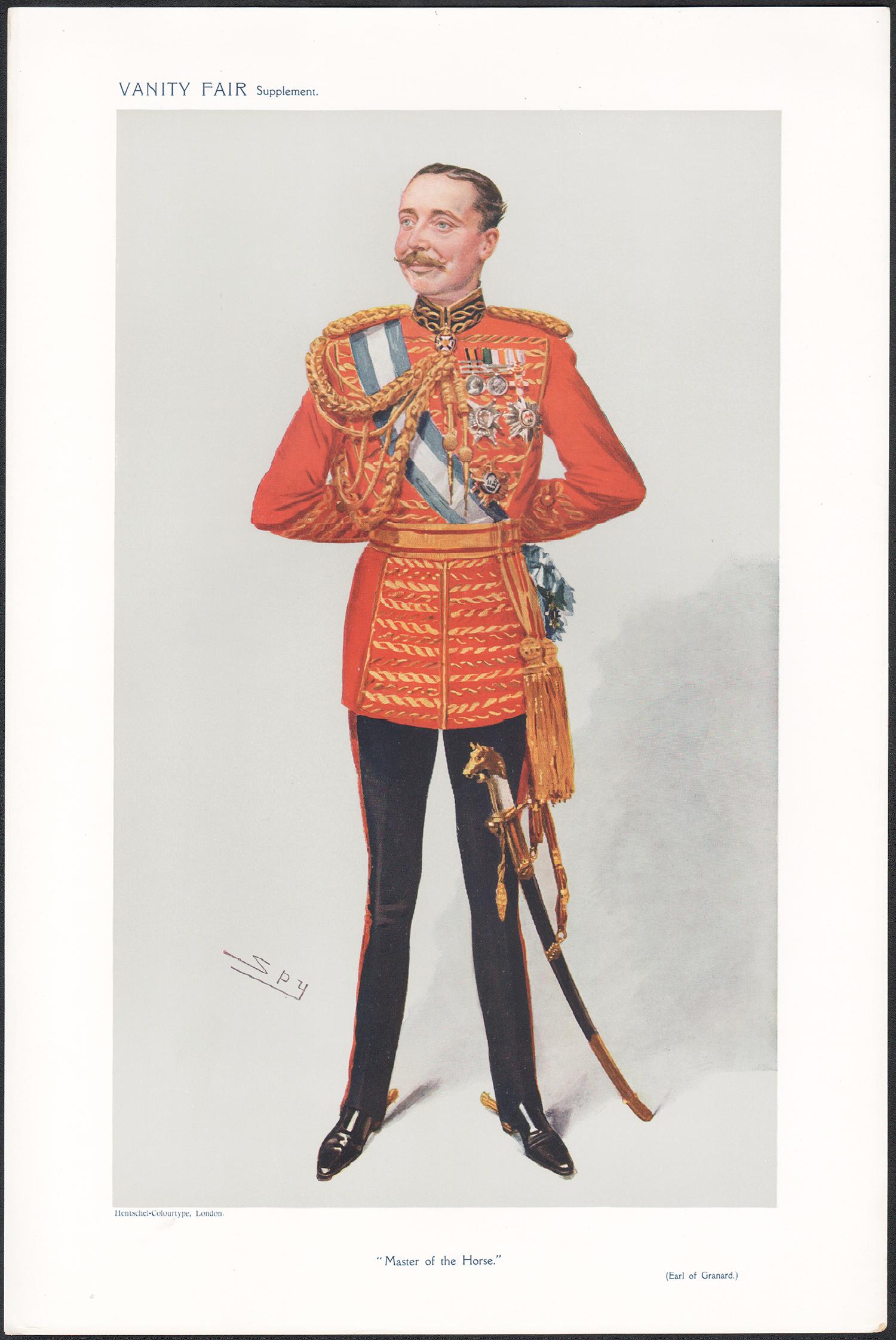 'Master of the Horse', Vanity Fair military army portrait chromolithograph, 1908 - Print by Sir Leslie Ward