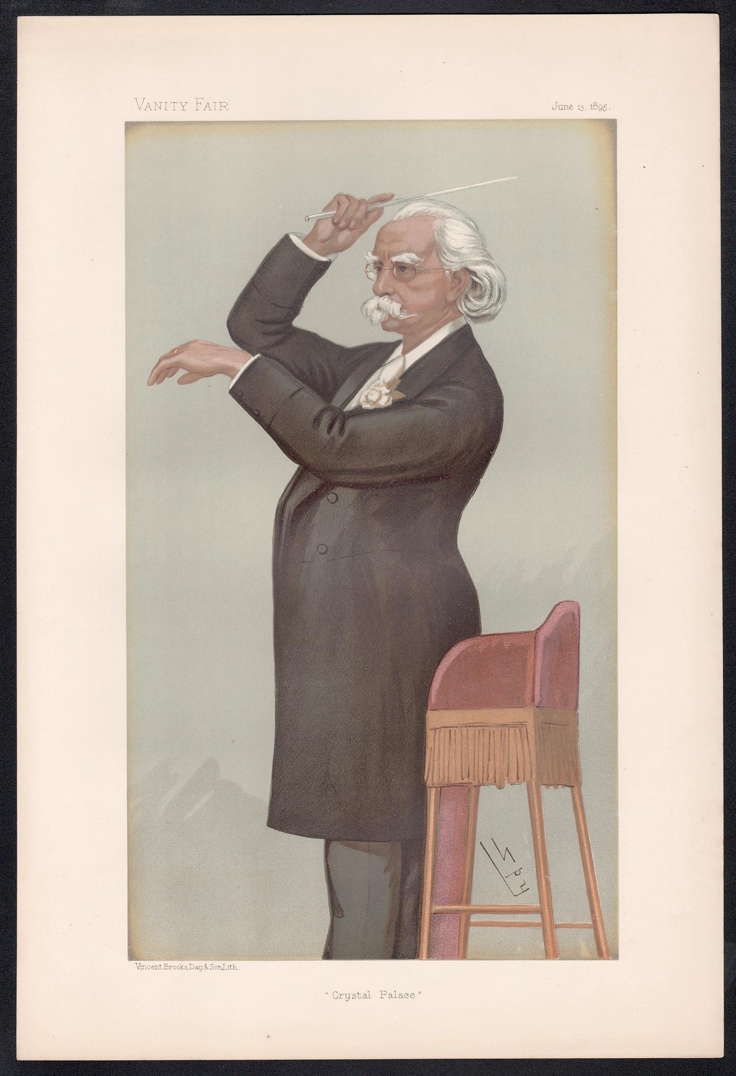 Sir August Friedrich Manns, composer, Vanity Fair caricature portrait, 1895 - Print by Sir Leslie Ward