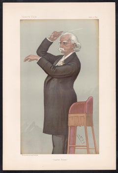 Sir August Friedrich Manns, composer, Vanity Fair caricature portrait, 1895