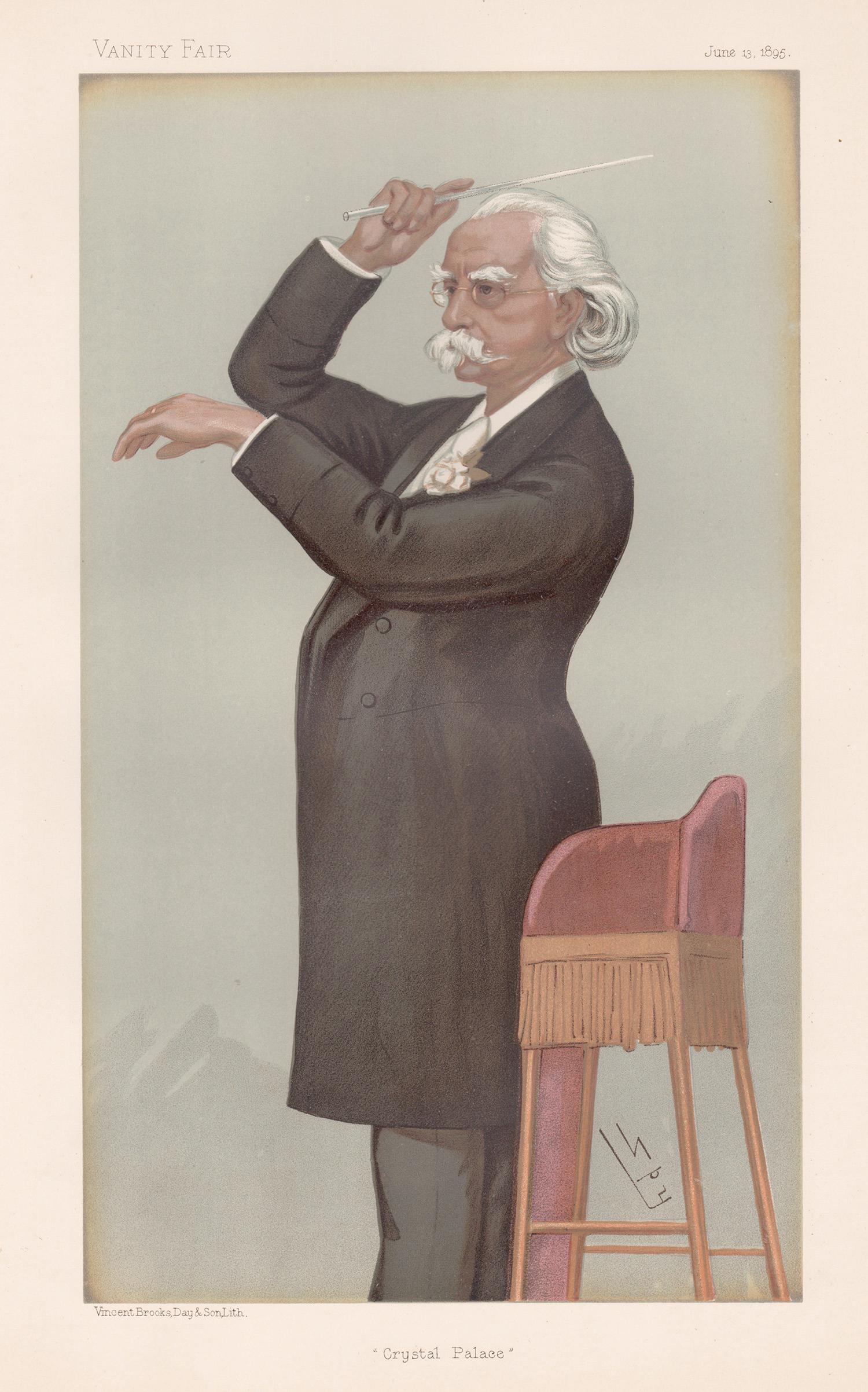 Sir August Friedrich Manns, composer, Vanity Fair caricature portrait, 1895
