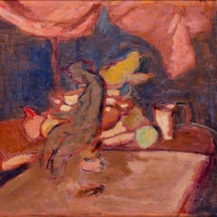 Sir Matthew Smith CBE 'Still life with sculpture', oil on board, British