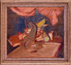 Sir Matthew Smith CBE 'Still life with sculpture', oil on board, British