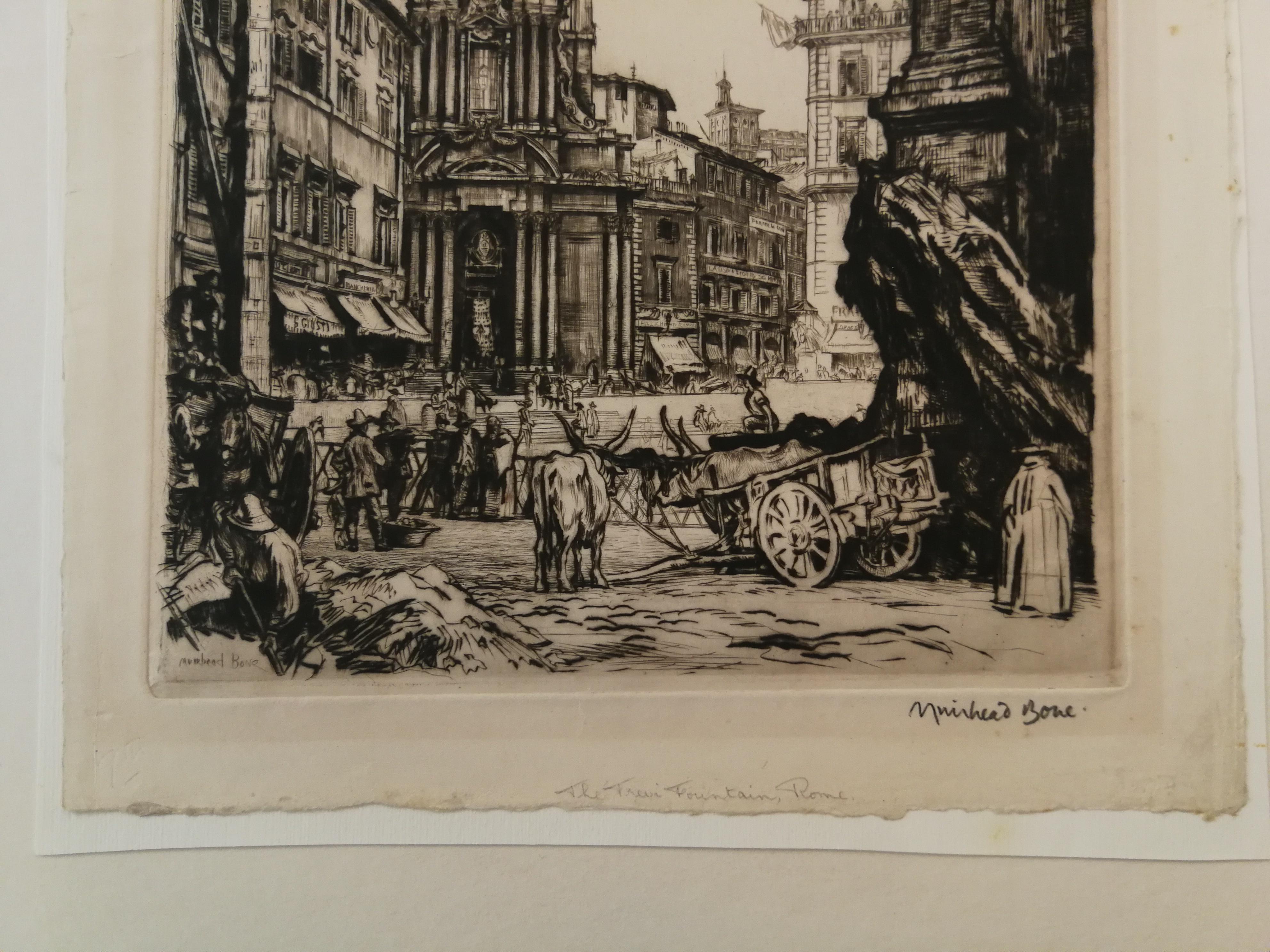 19th century landscape of rome daily life by fine print master Sir Muirhead Bone For Sale 4