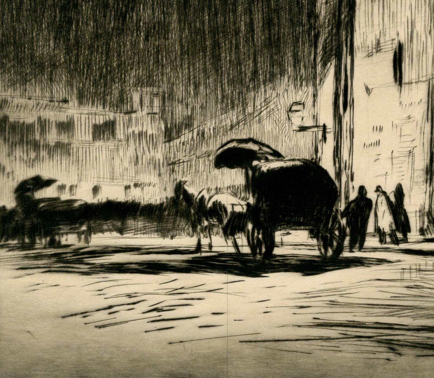 Noche lluviosa en Roma - Print de Sir Muirhead Bone
