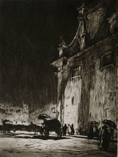 Antique Rainy Night in Rome. 