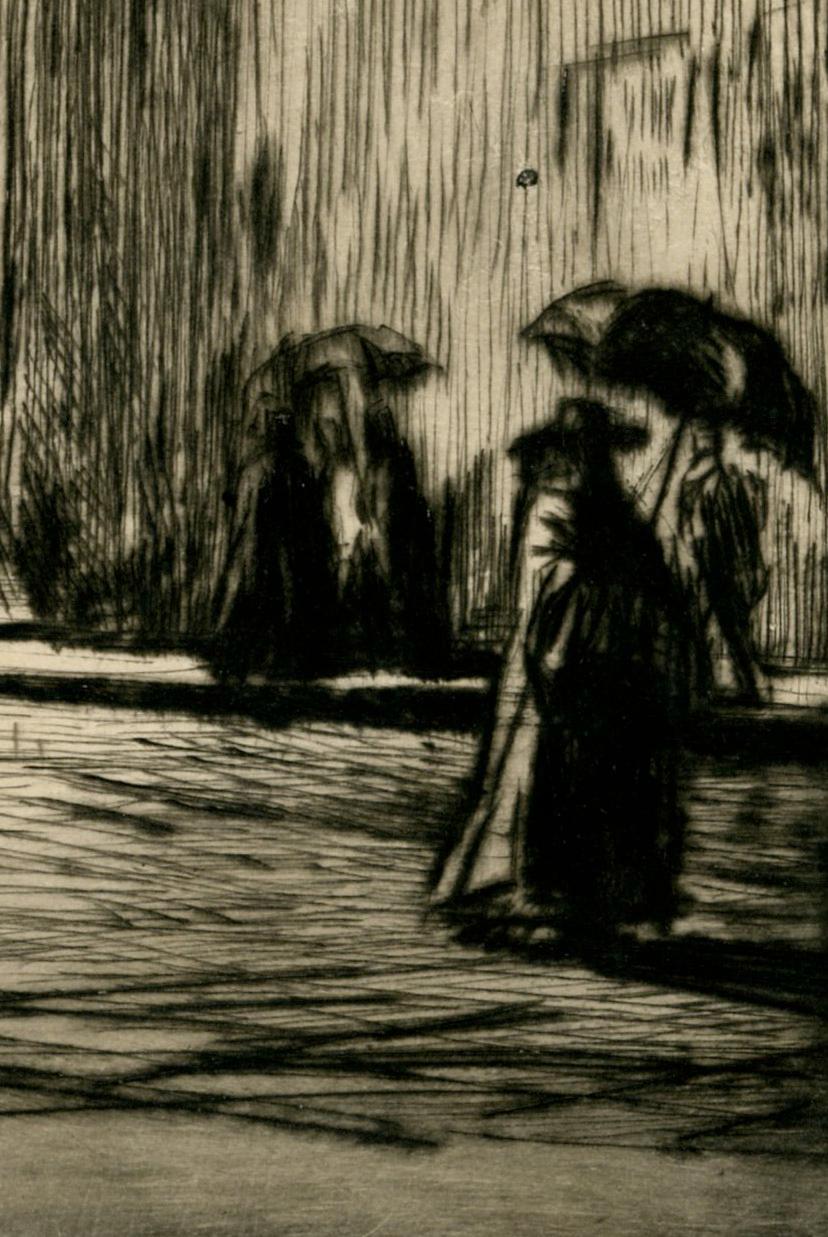Noche lluviosa en Roma - Print Escuela inglesa de Sir Muirhead Bone